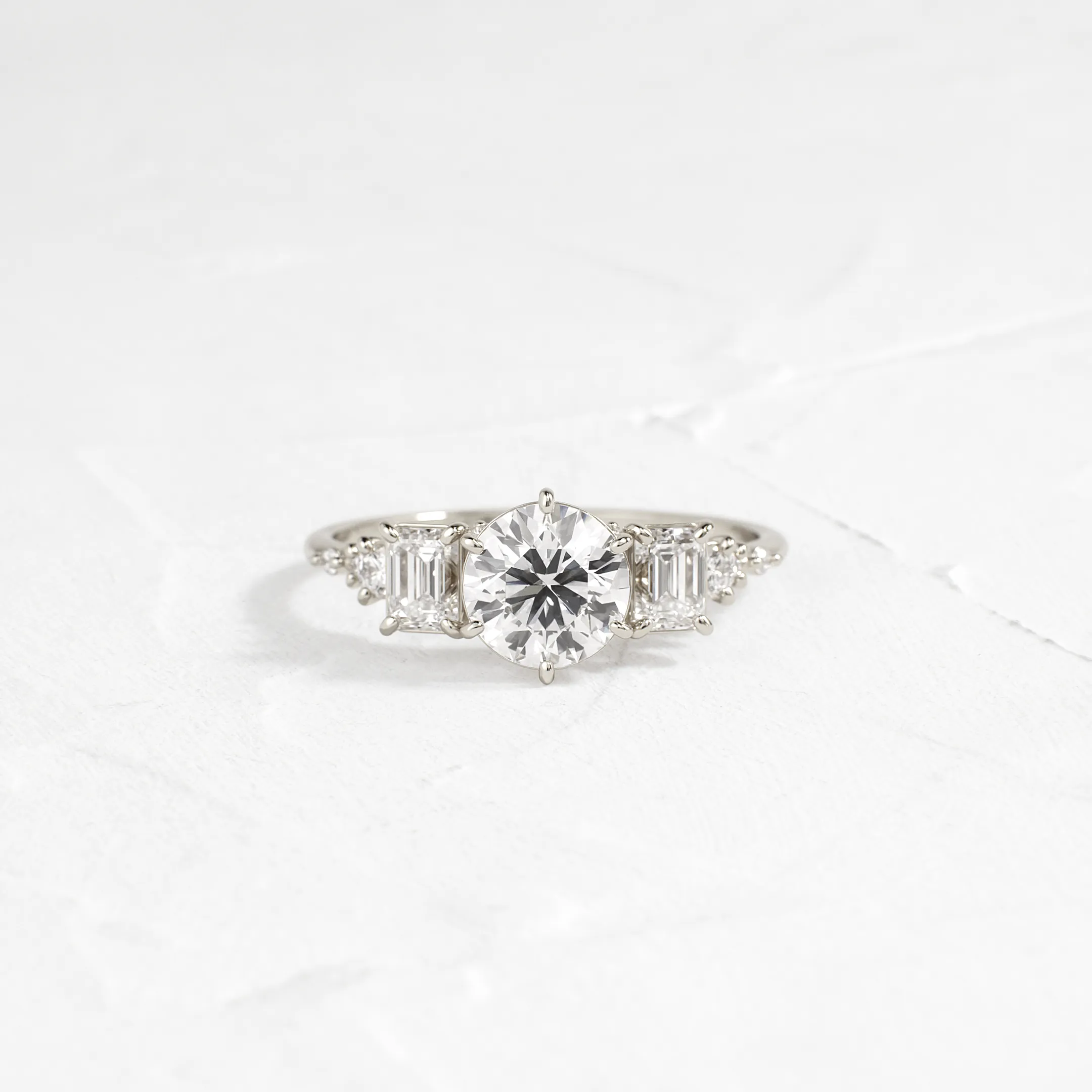 Archways Ring, Round Cut