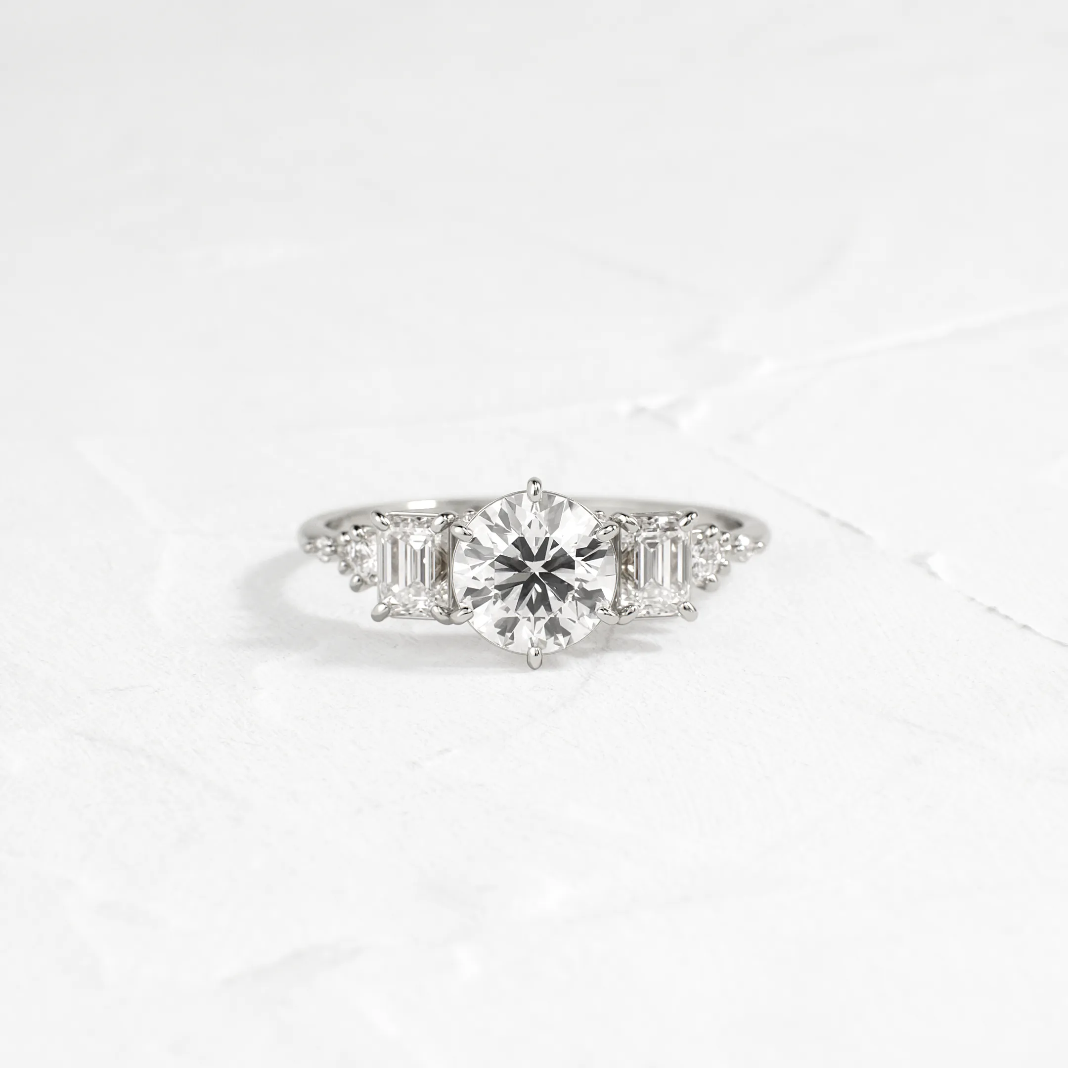 Archways Ring, Round Cut