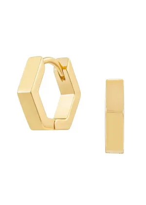 Ari Hexagon Huggies