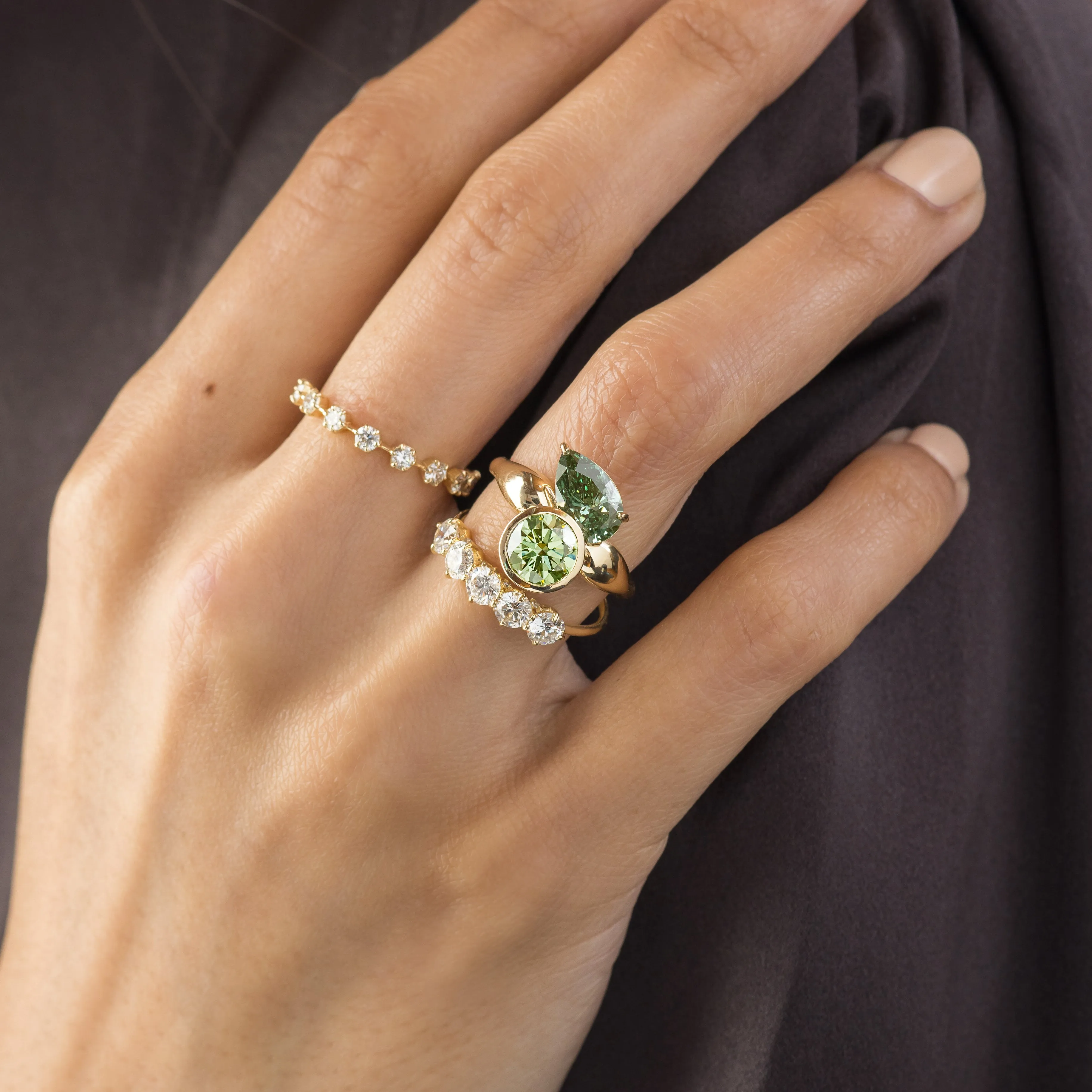 Augment Ring with Lab-Grown Pear Diamond