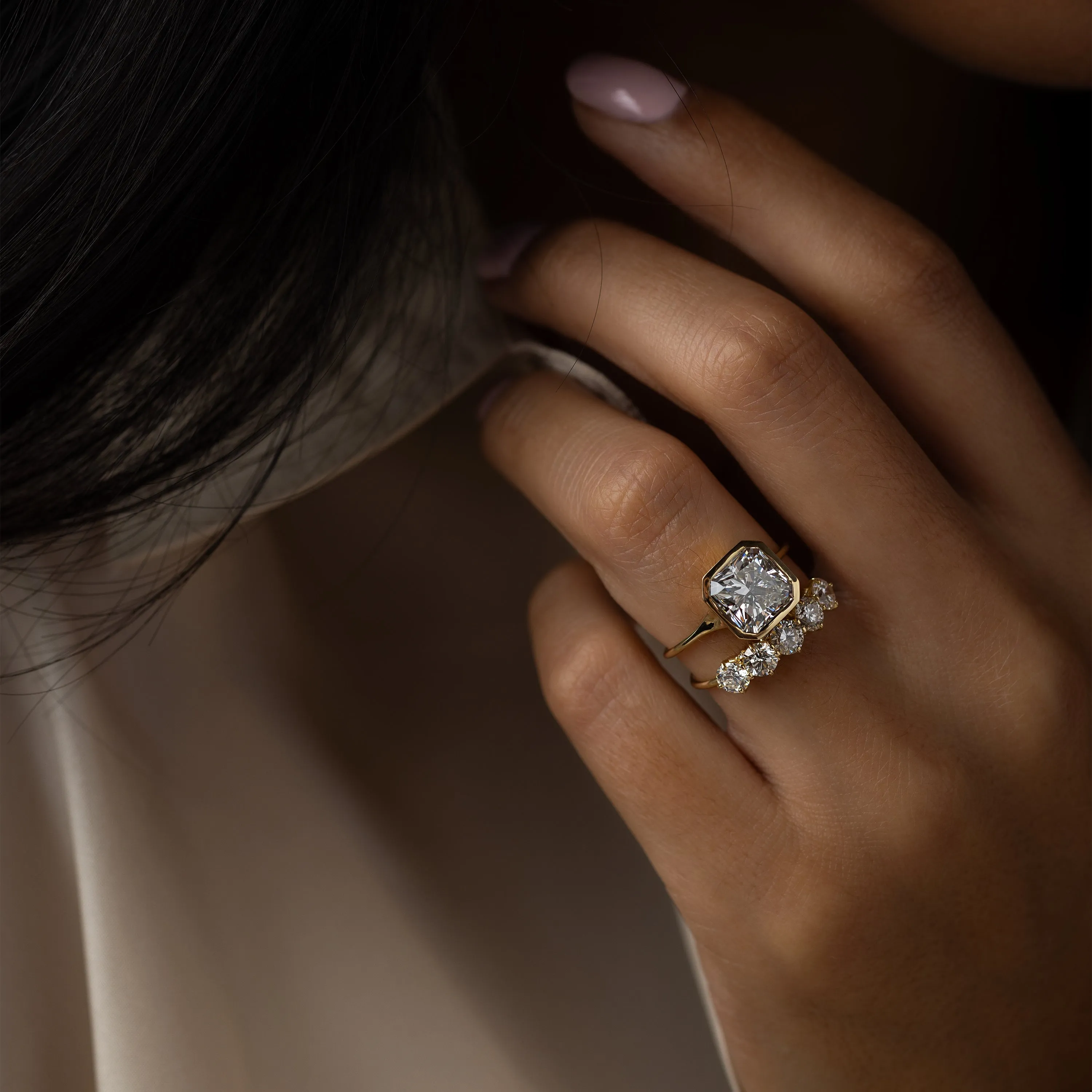 Avenue Ring, 3.06ct. Lab-Grown Square Radiant Cut - OOS