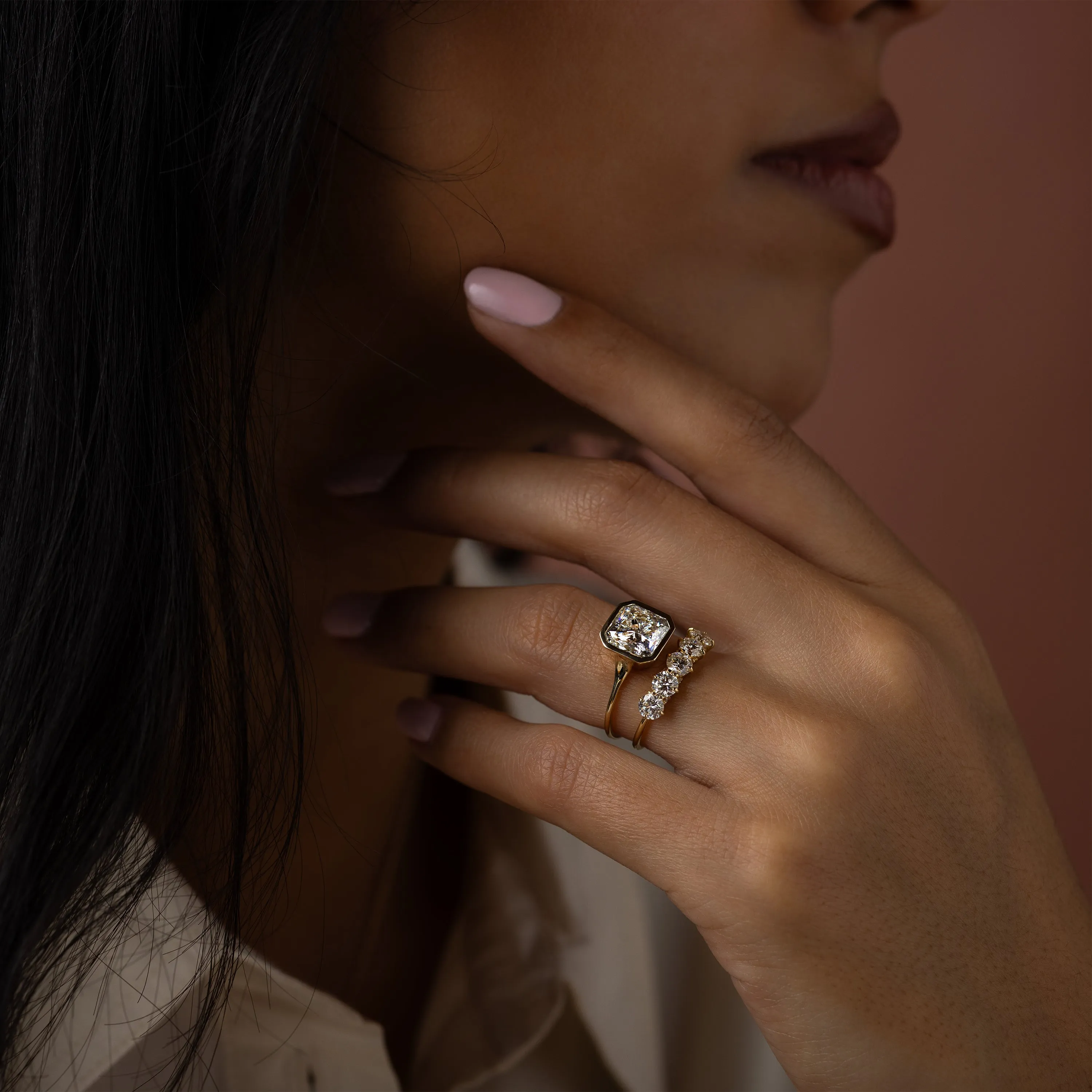 Avenue Ring, 3.06ct. Lab-Grown Square Radiant Cut - OOS