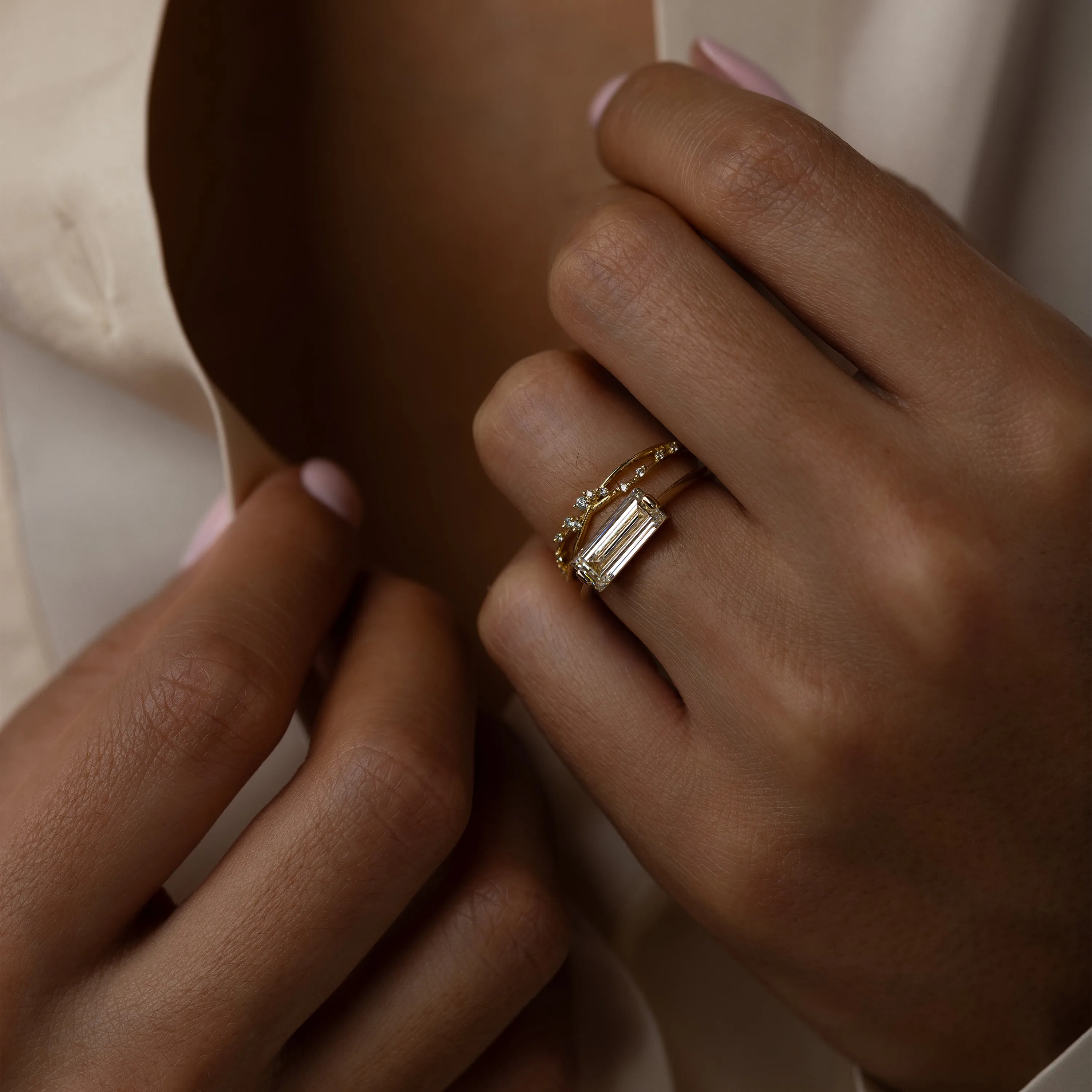 Balladeer Ring, 1.76ct. Lab-Grown Baguette Cut - OOS
