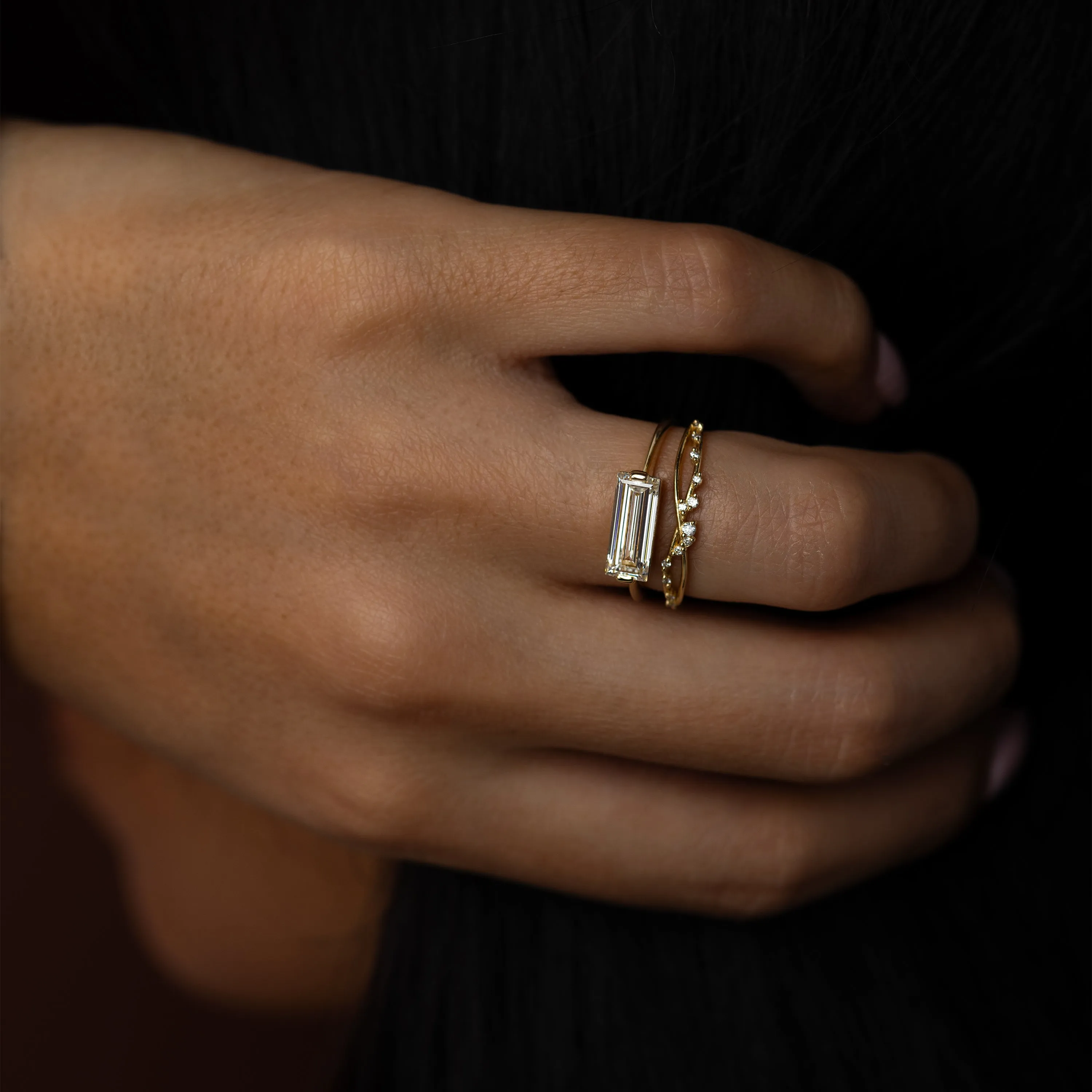 Balladeer Ring, 1.76ct. Lab-Grown Baguette Cut - OOS