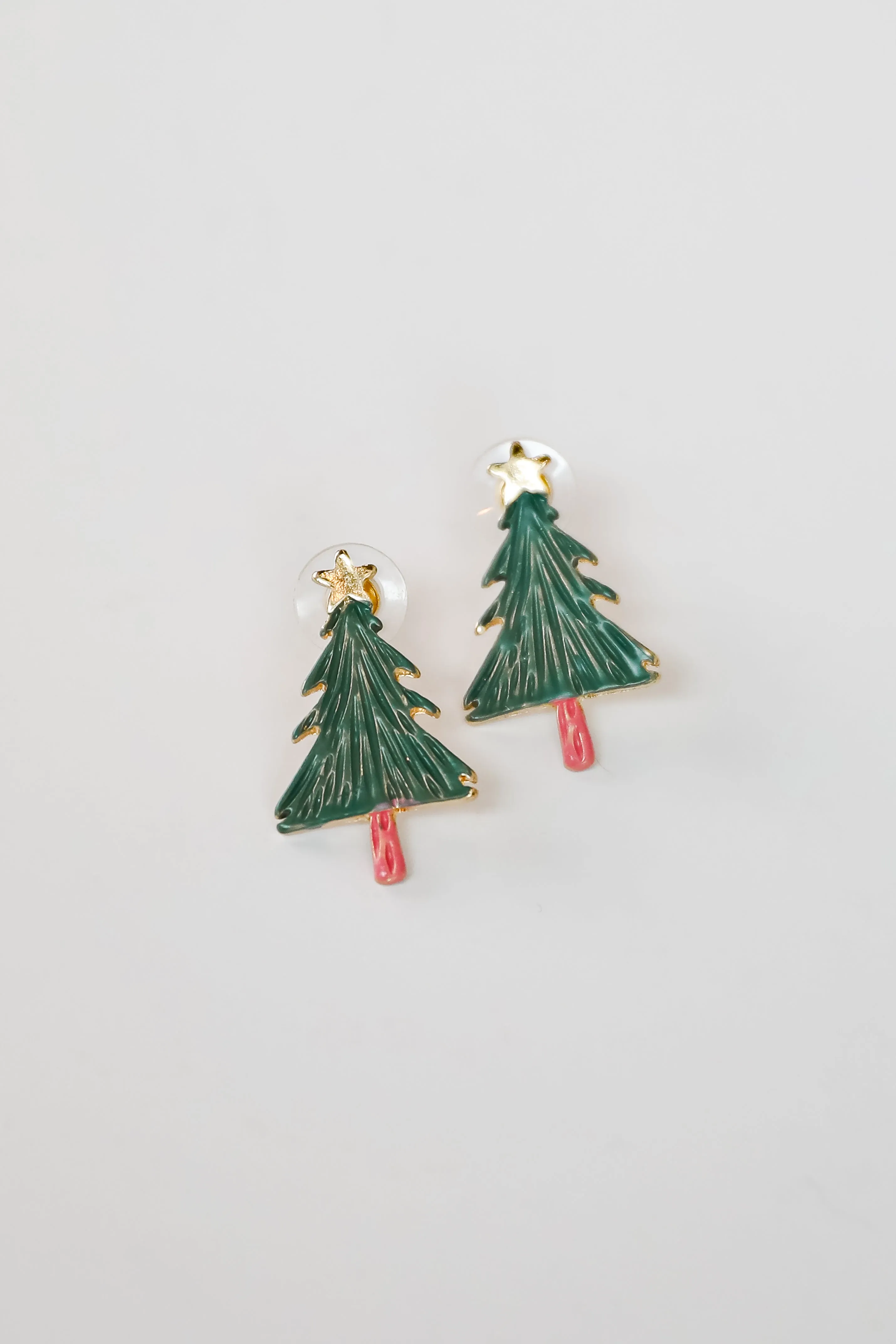Belle Green Christmas Tree Stud Earrings