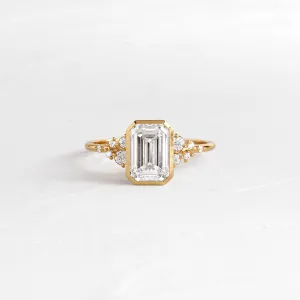 Bezel Snowdrift Ring, Emerald Cut