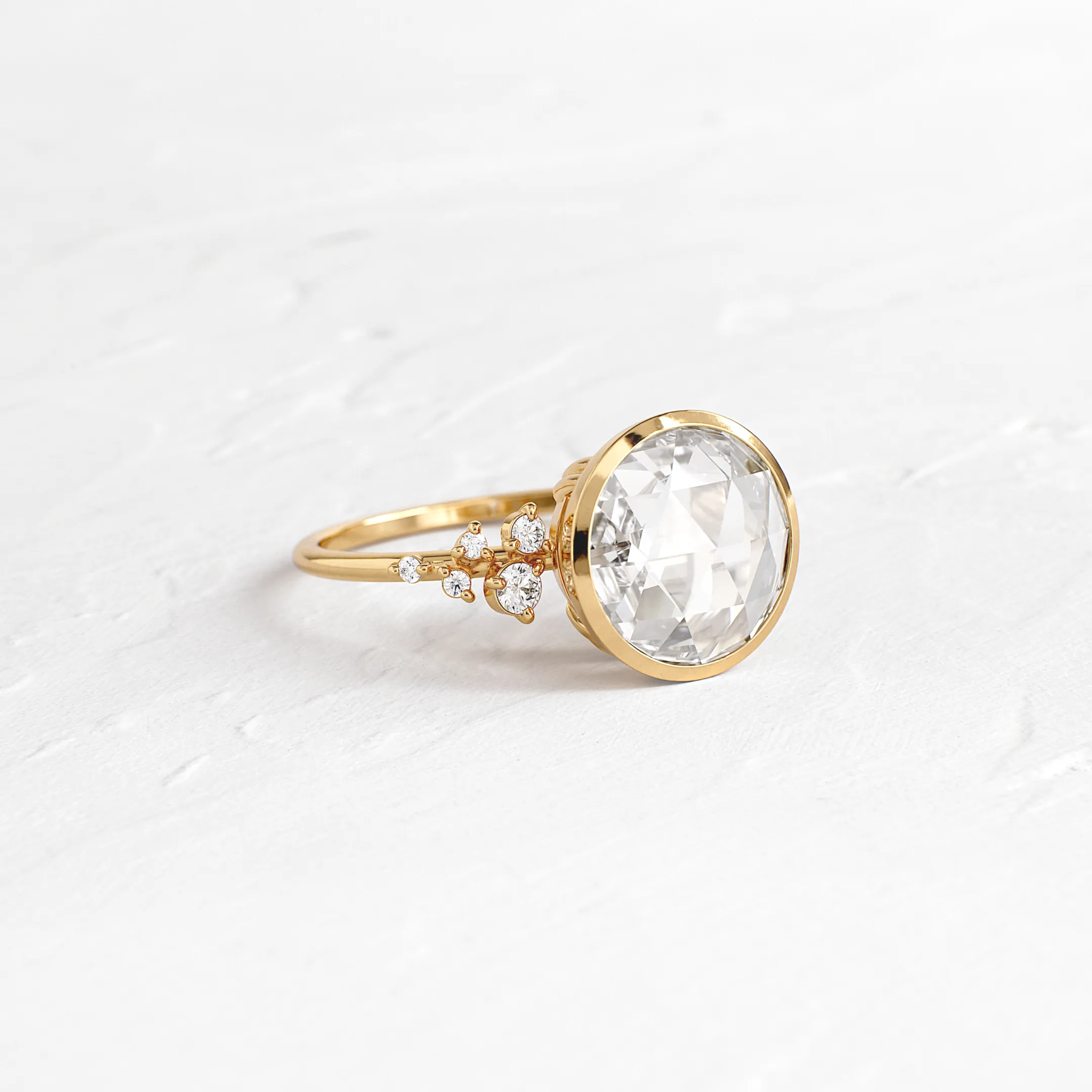 Bezel Snowdrift Ring, Rose Cut