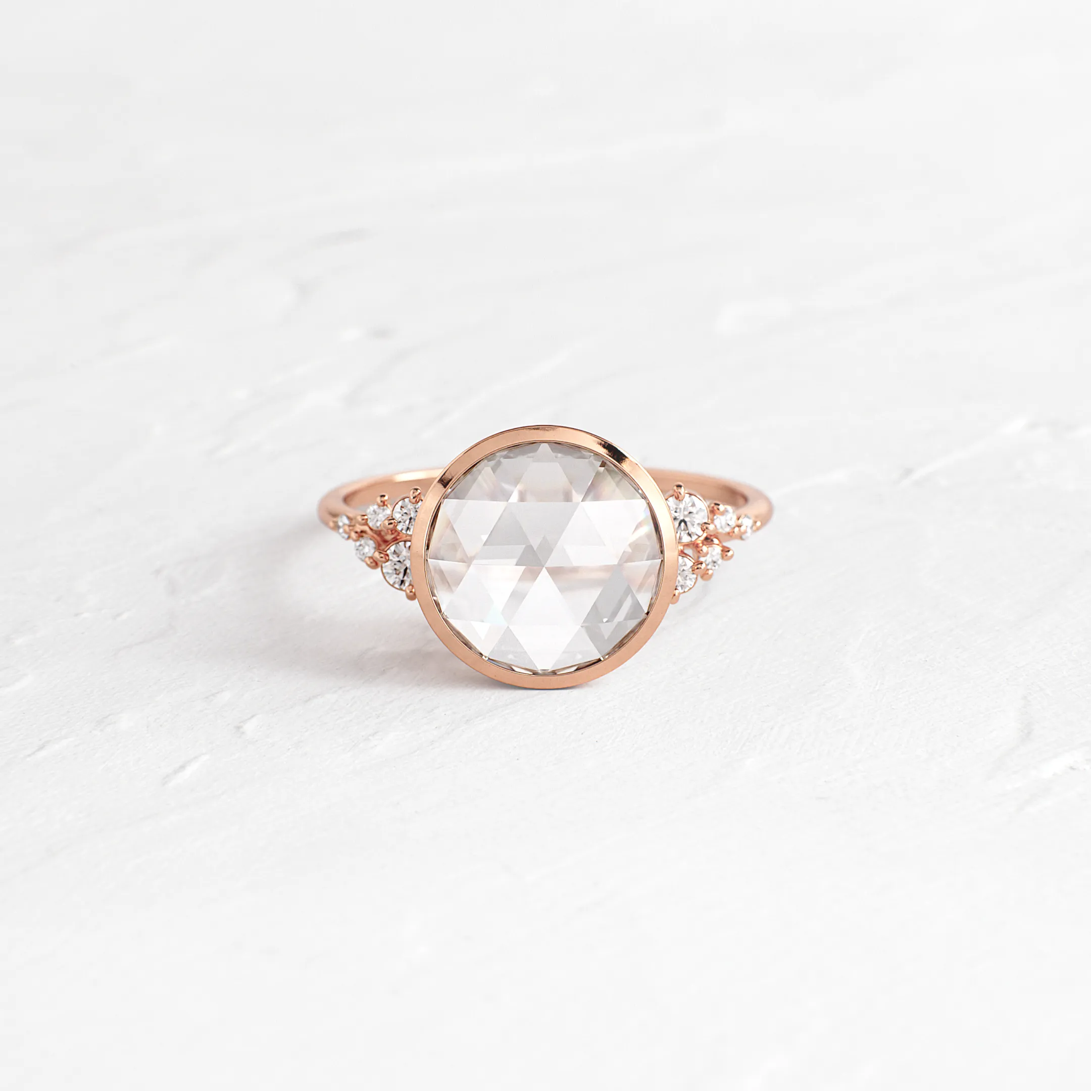 Bezel Snowdrift Ring, Rose Cut