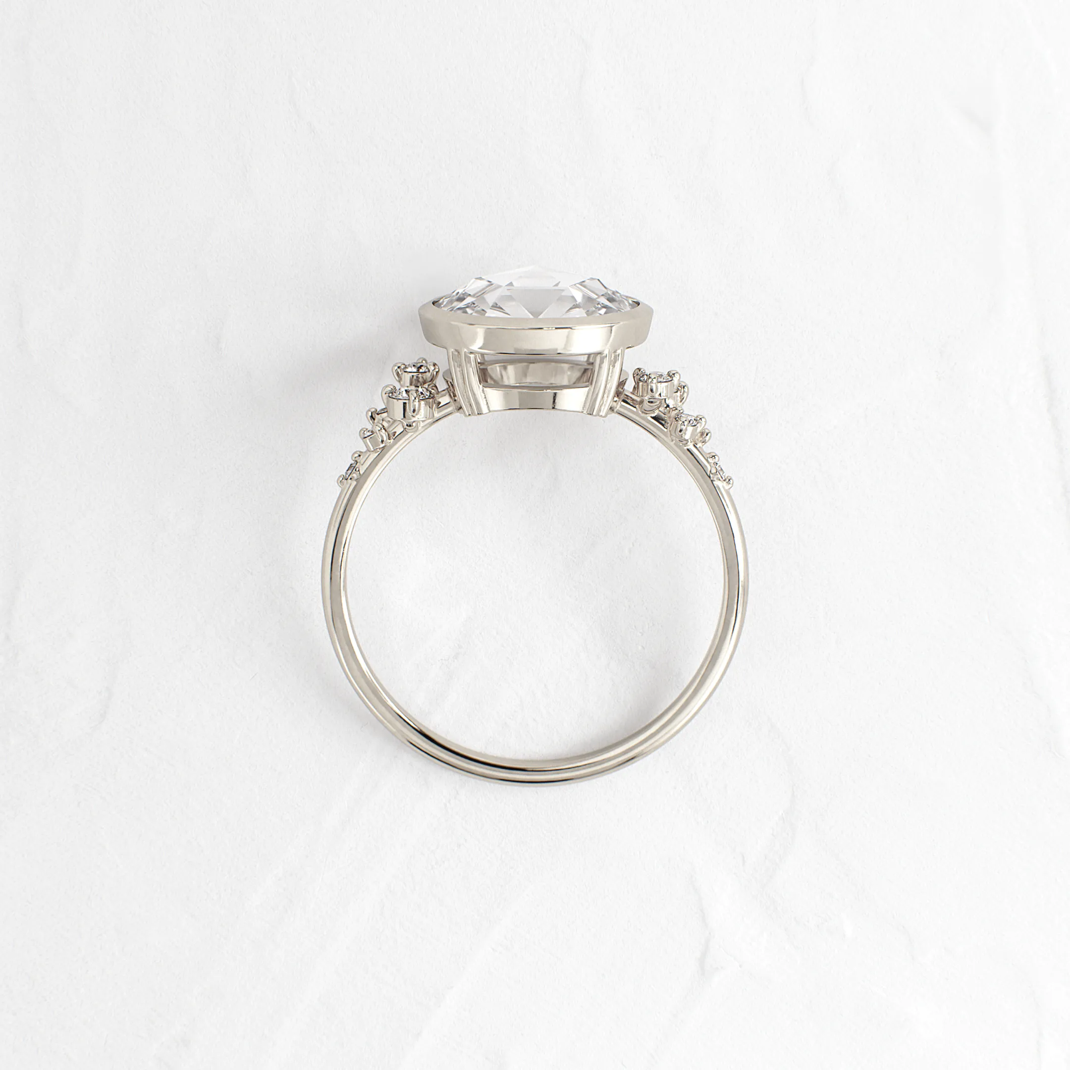 Bezel Snowdrift Ring, Rose Cut