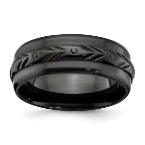 Black Zirconium Polished 8mm Band | ZCR103