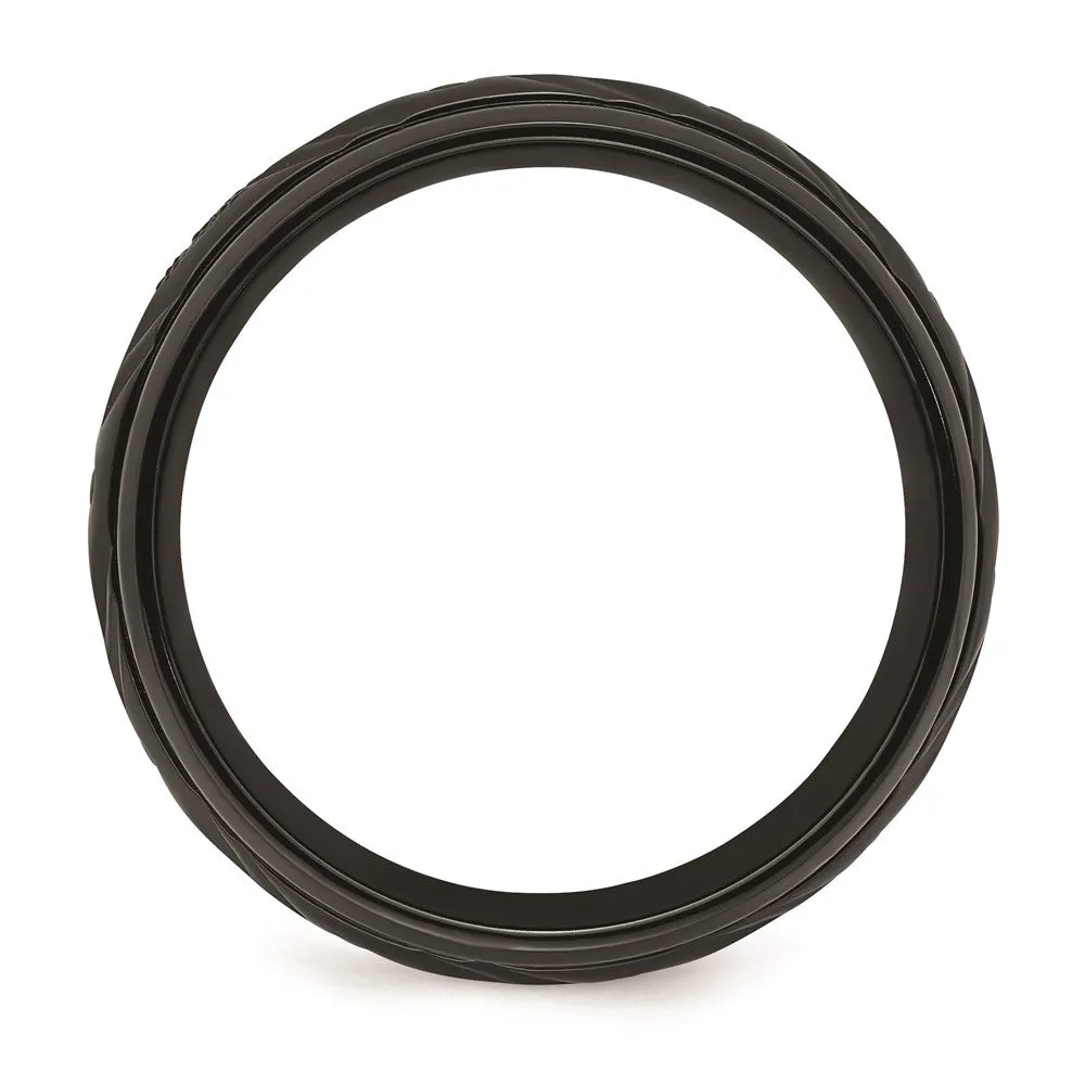 Black Zirconium Polished 8mm Band | ZCR103