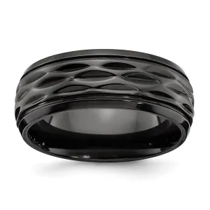 Black Zirconium Polished and D/C 8mm Band | ZCR104