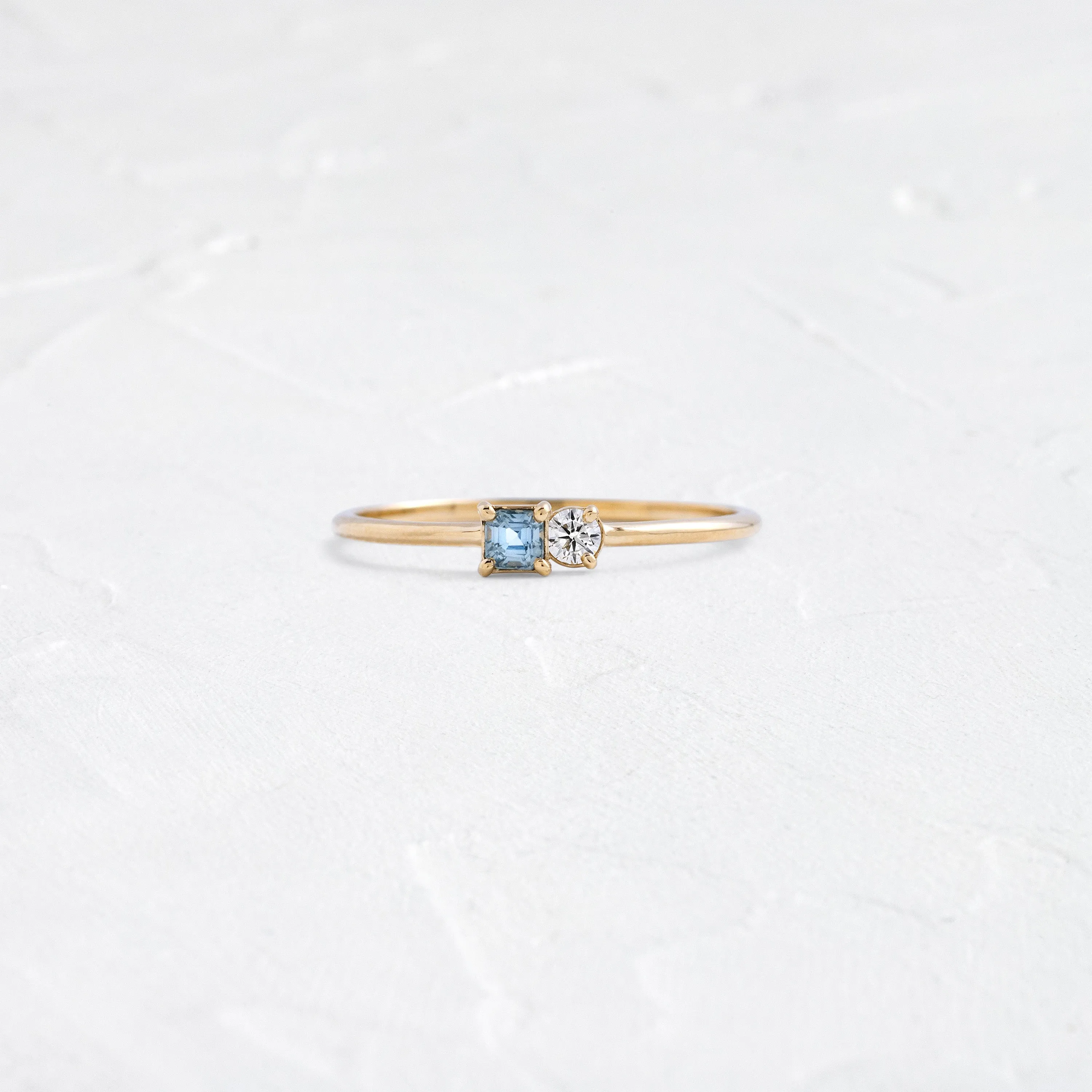 Blue Sapphire Duet Ring - OOS