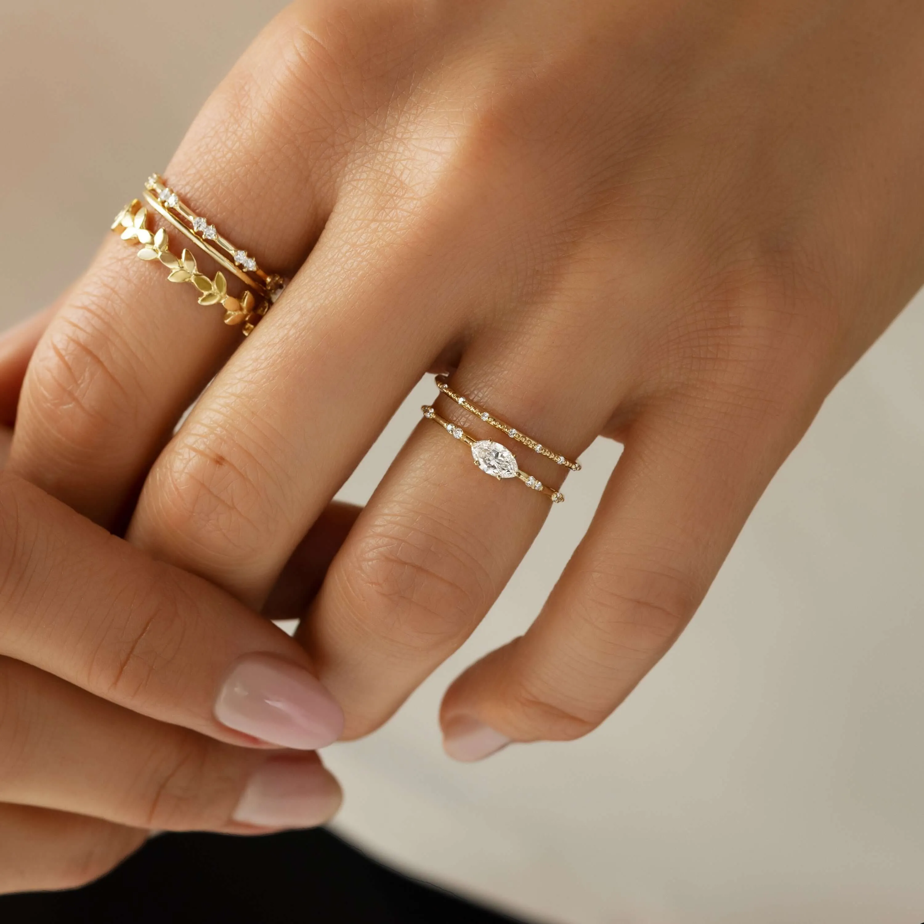 Bright Side Ring, Marquise Cut