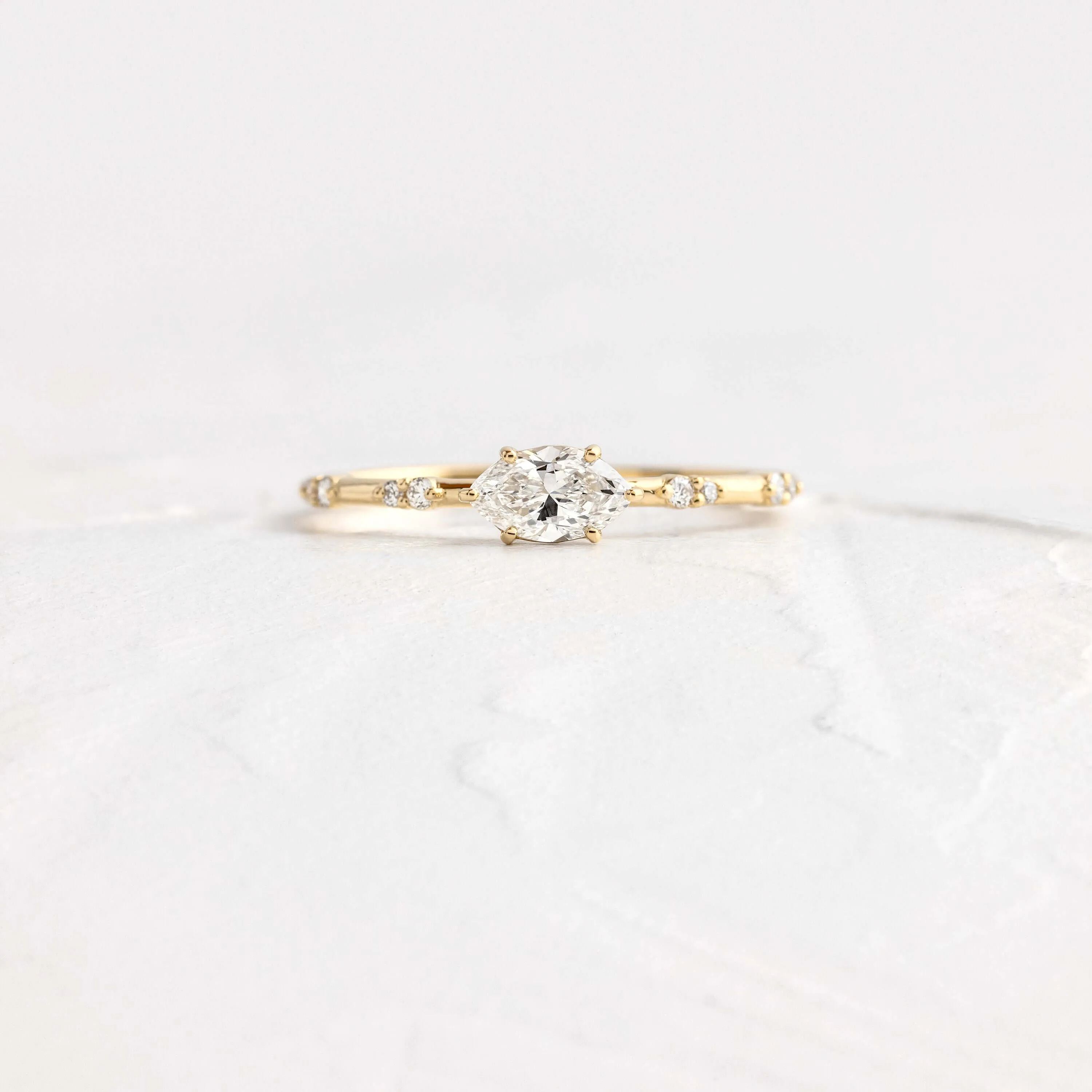Bright Side Ring, Marquise Cut