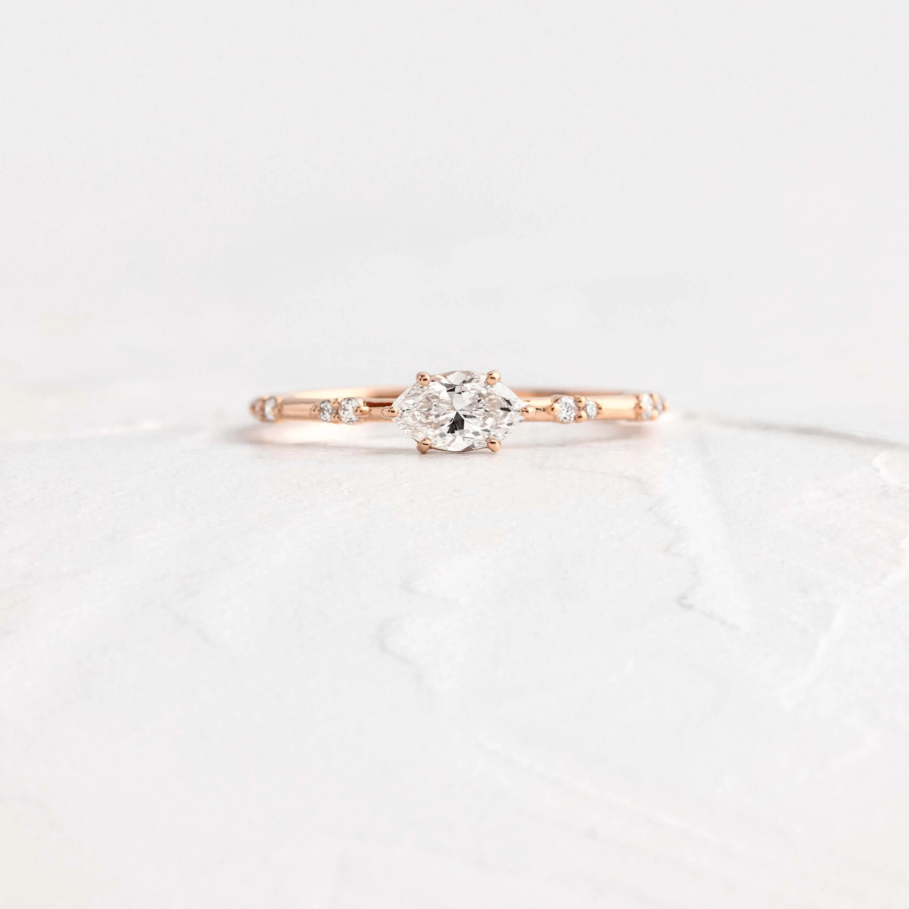 Bright Side Ring, Marquise Cut