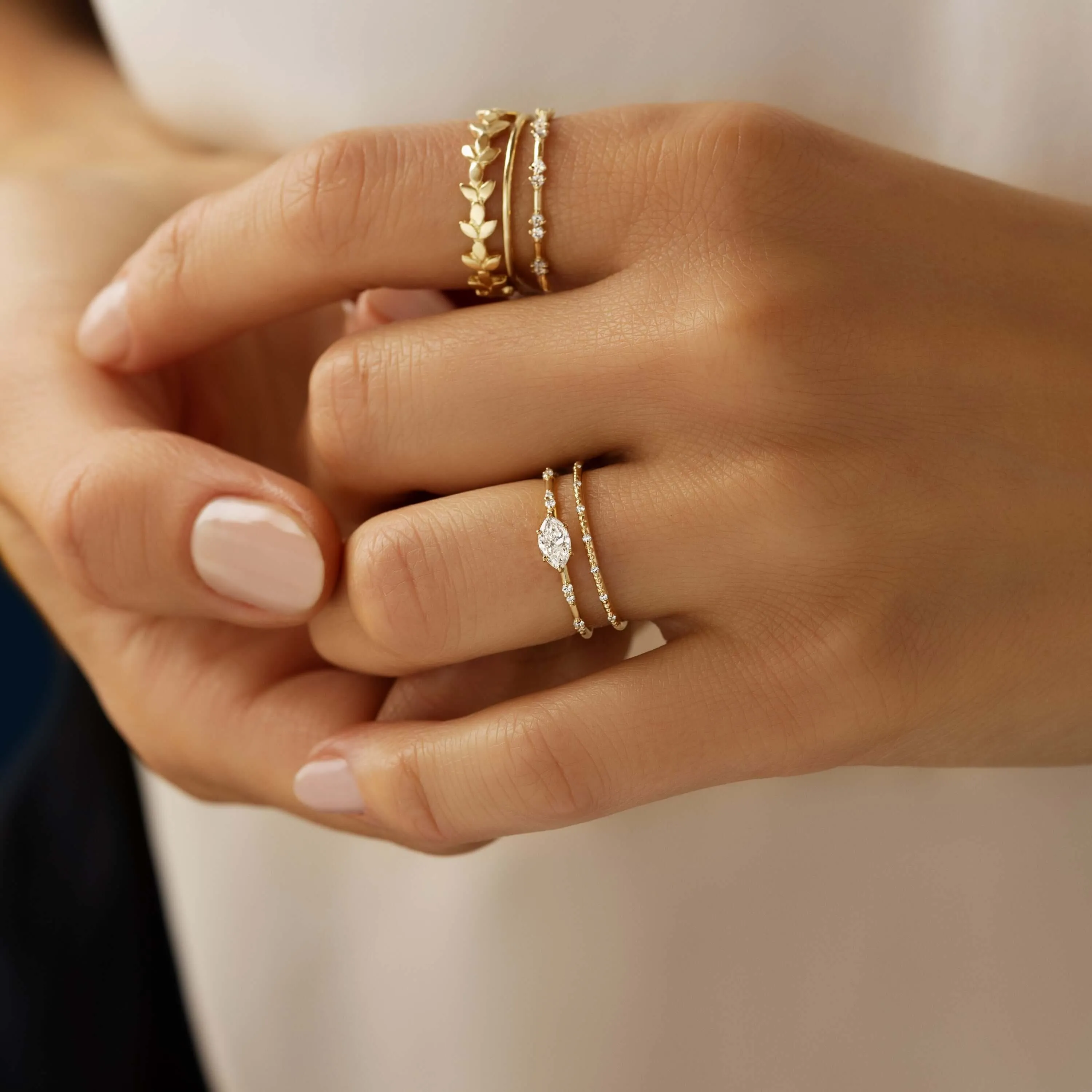 Bright Side Ring, Marquise Cut