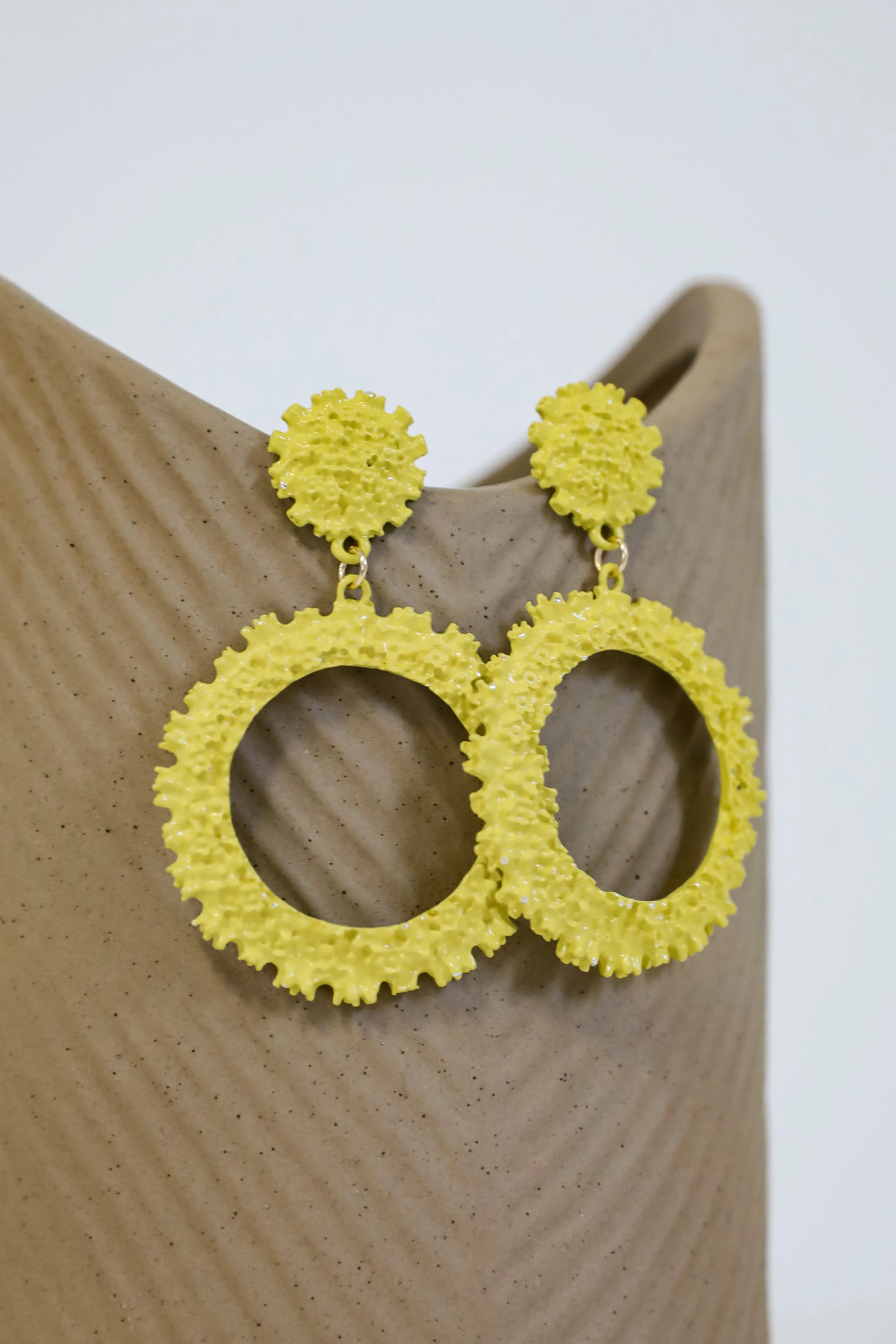 Camille Yellow Circle Drop Earrings