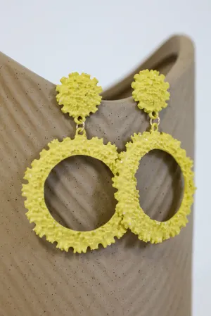 Camille Yellow Circle Drop Earrings