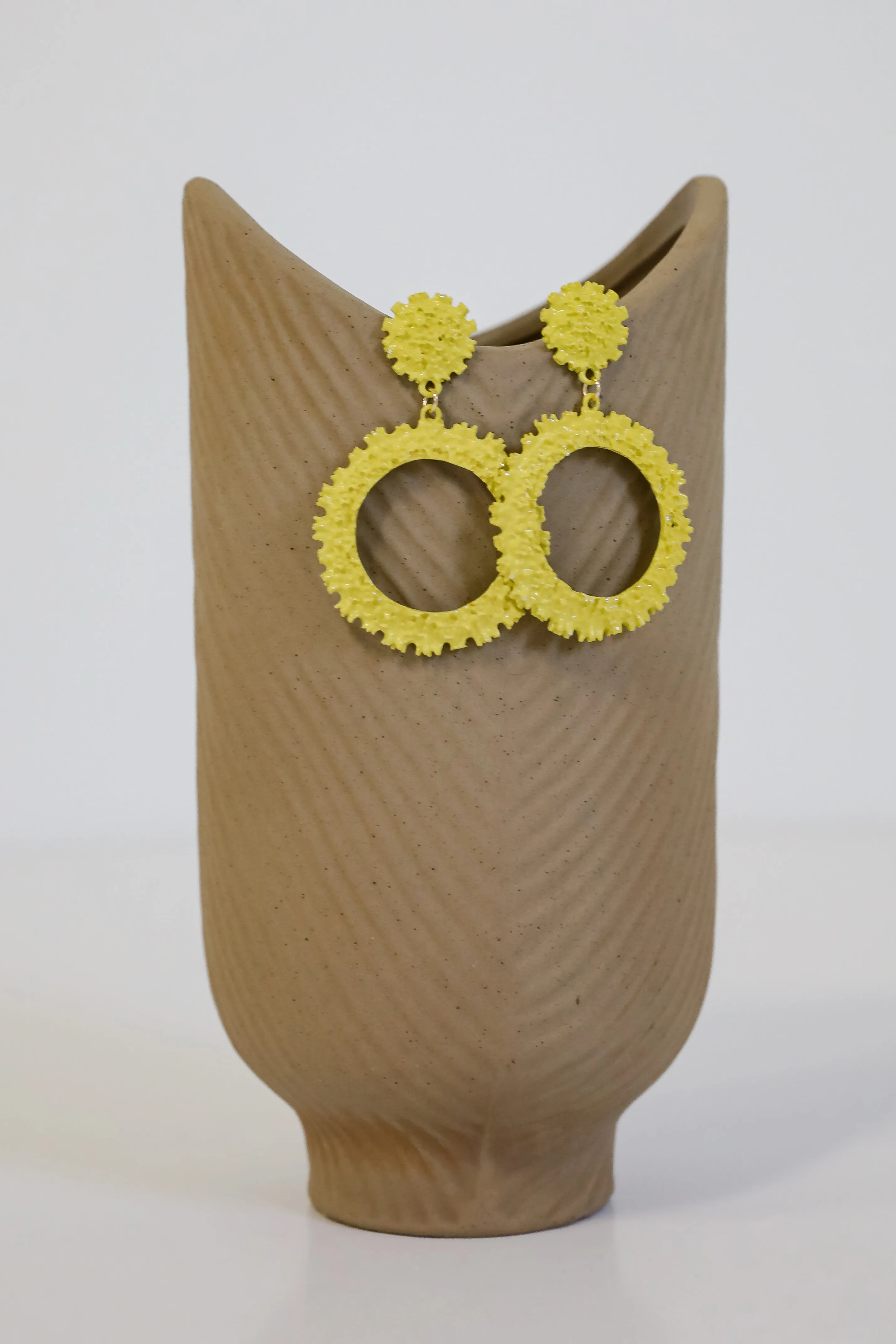 Camille Yellow Circle Drop Earrings