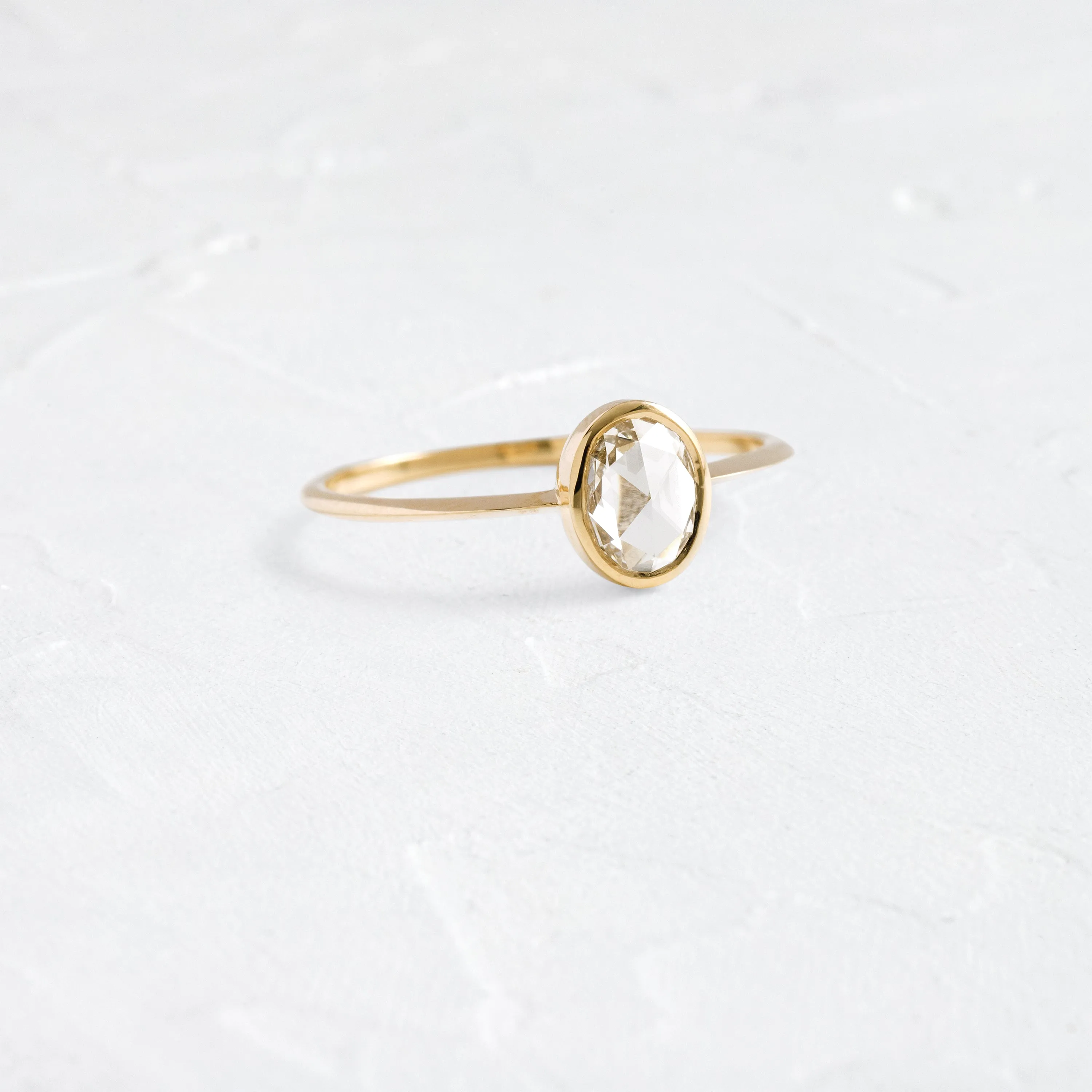 Cheval Ring, 0.46ct Natural Oval Rose Cut
