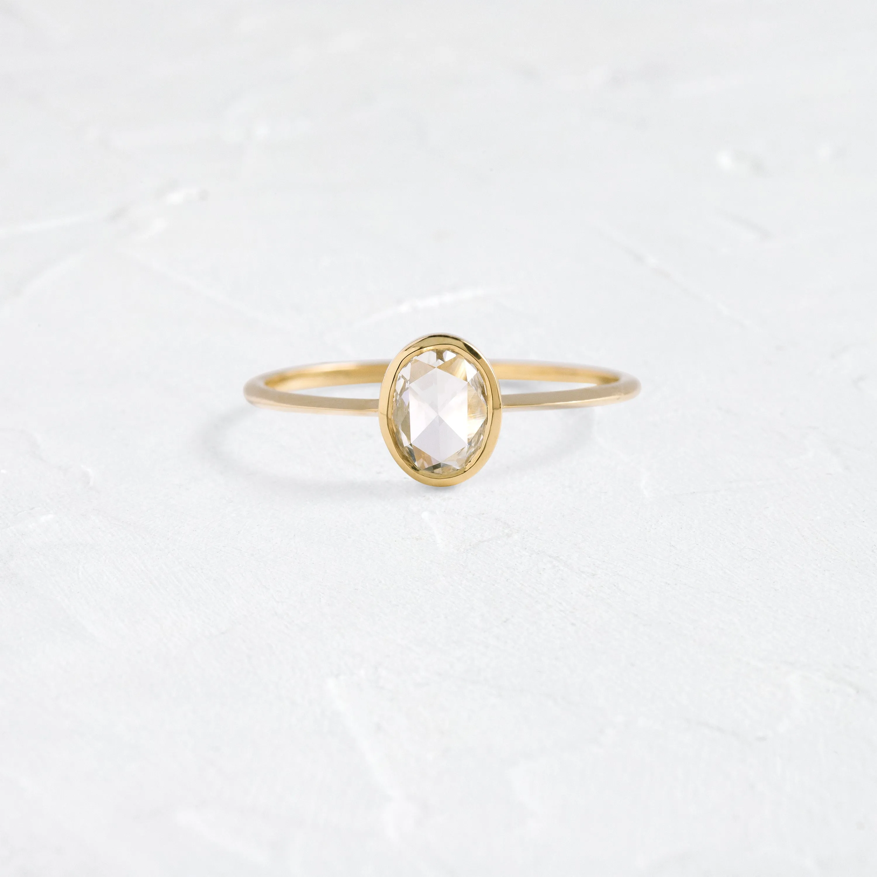 Cheval Ring, 0.46ct Natural Oval Rose Cut