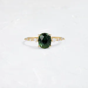 Chorus Ring, 1.58ct. Bluish Green Australian Sapphire