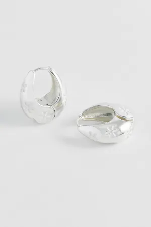 Chunky Floral Hinge Hoops