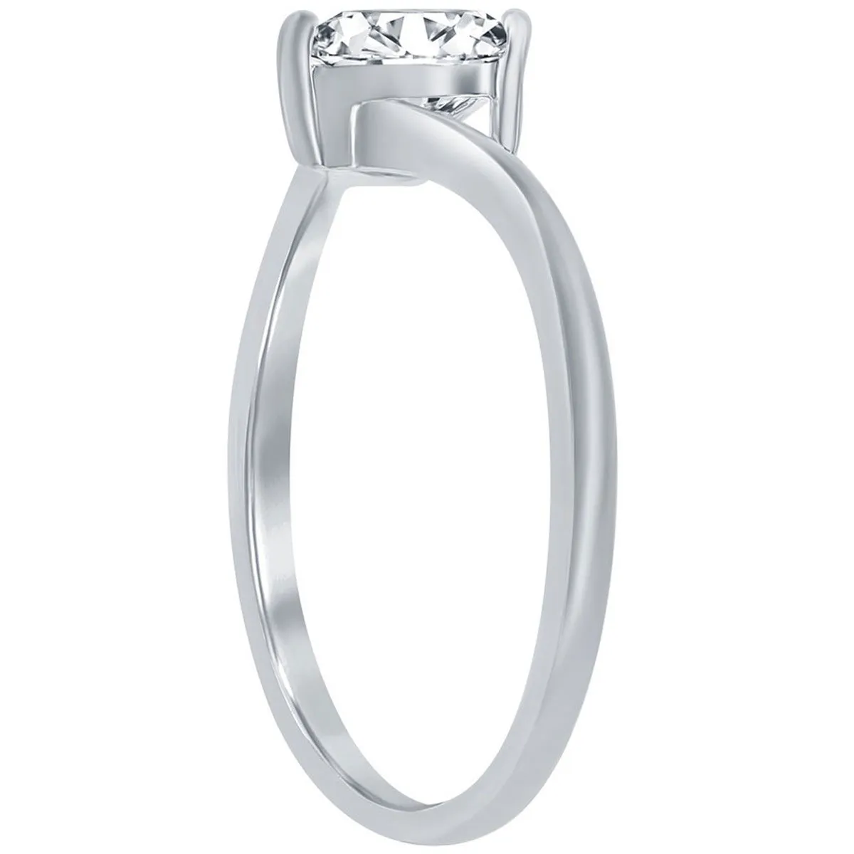 Classic Women's 3-Prong Heart CZ Engagement Ring - W-2790