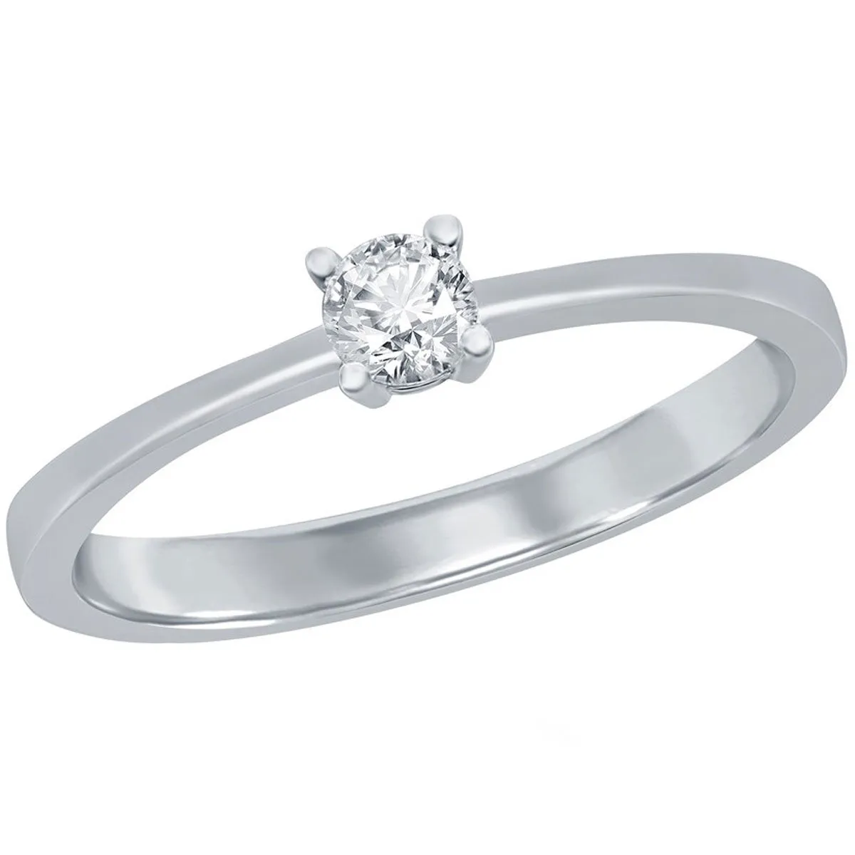 Classic Women's 3.5mm Solitaire CZ 4-prong Ring - W-2789
