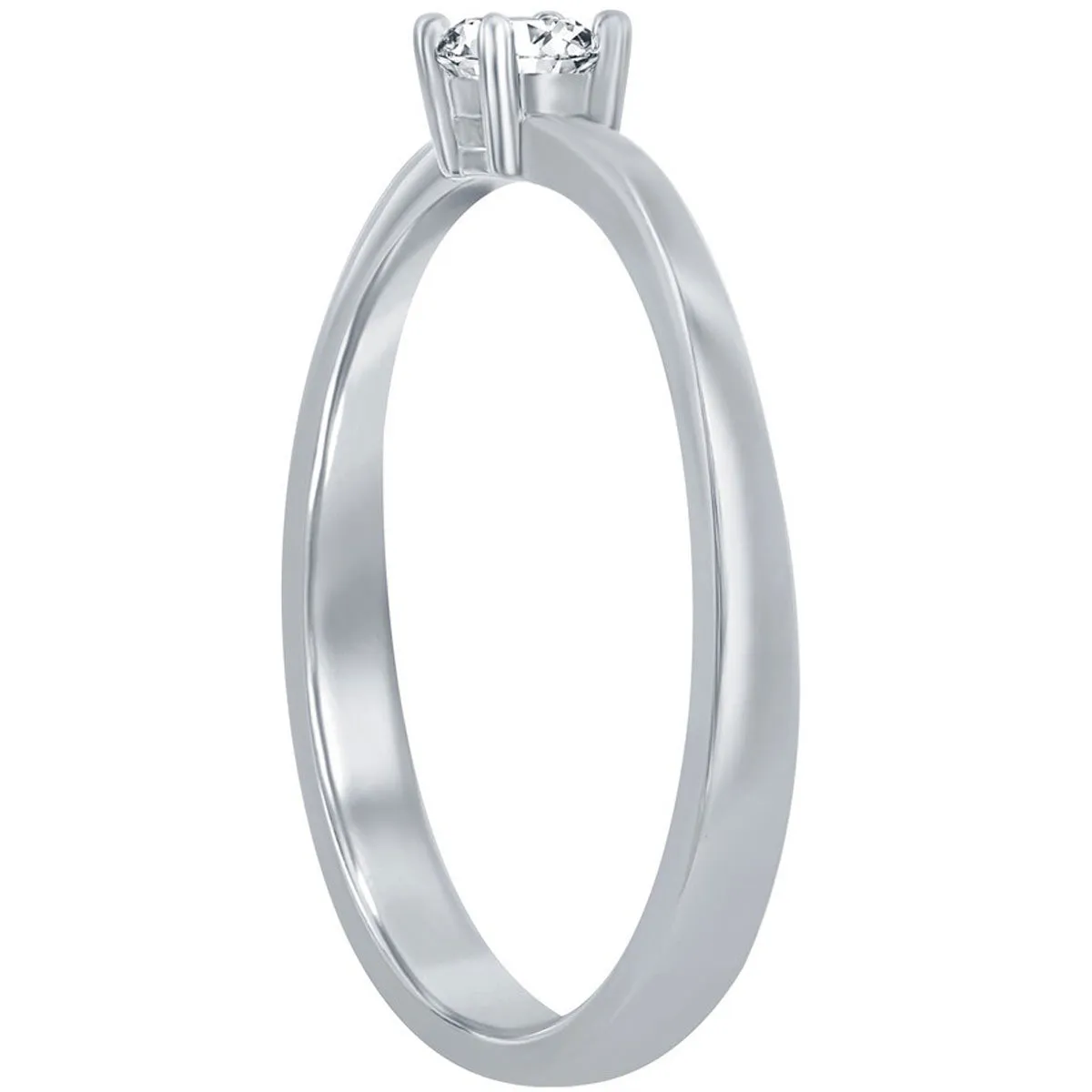 Classic Women's 3.5mm Solitaire CZ 4-prong Ring - W-2789