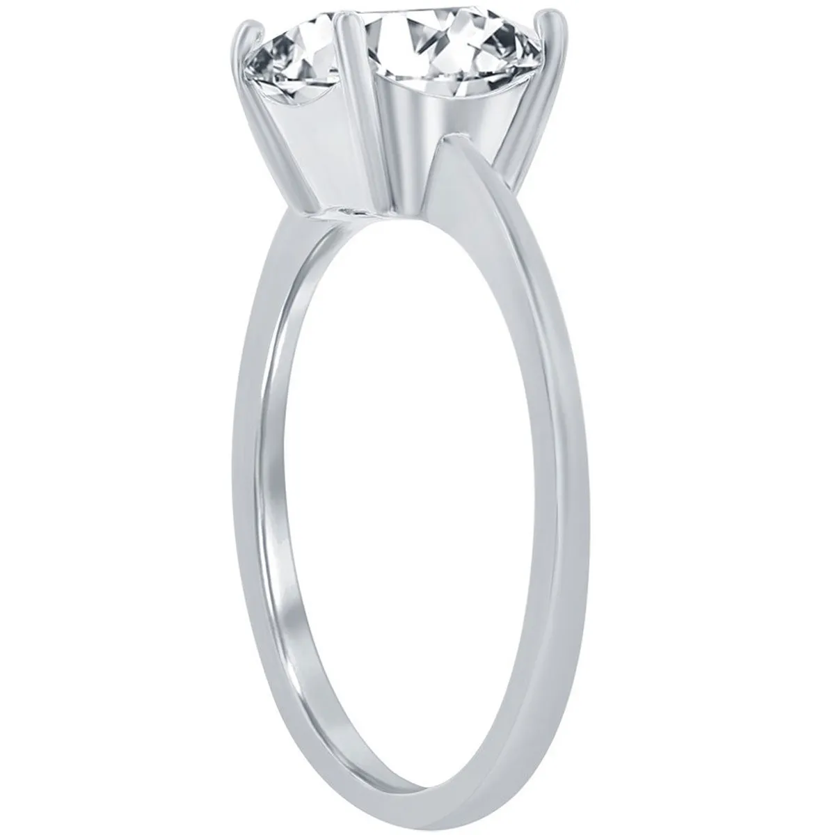 Classic Women's 4-Prong 8mm Cushion-Cut CZ Ring - W-2853
