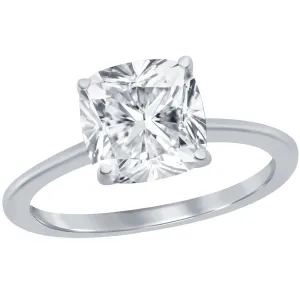 Classic Women's 4-Prong 8mm Cushion-Cut CZ Ring - W-2853