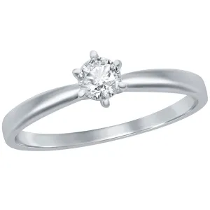 Classic Women's 4.5mm Solitaire CZ 6-prong Ring - W-2792
