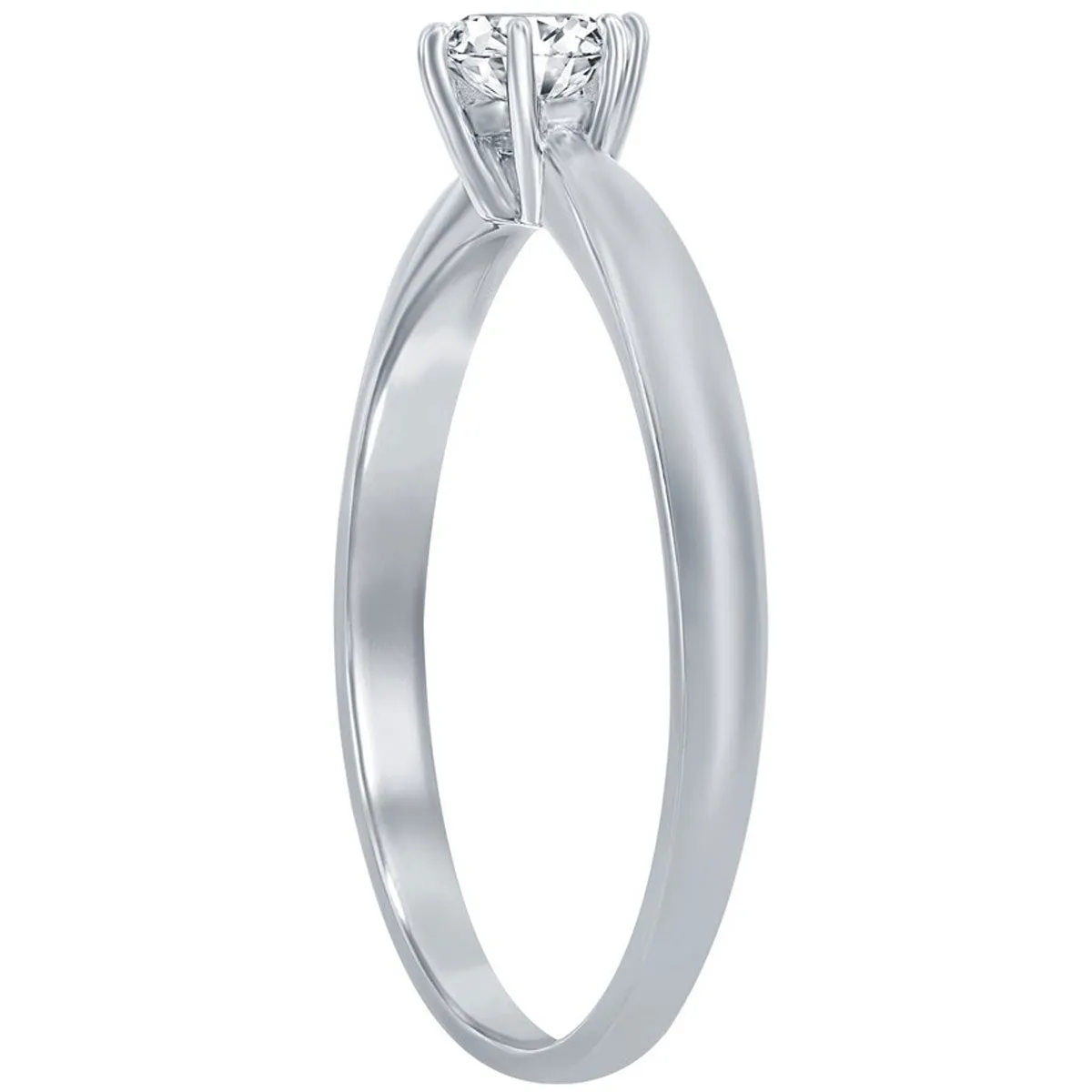 Classic Women's 4.5mm Solitaire CZ 6-prong Ring - W-2792