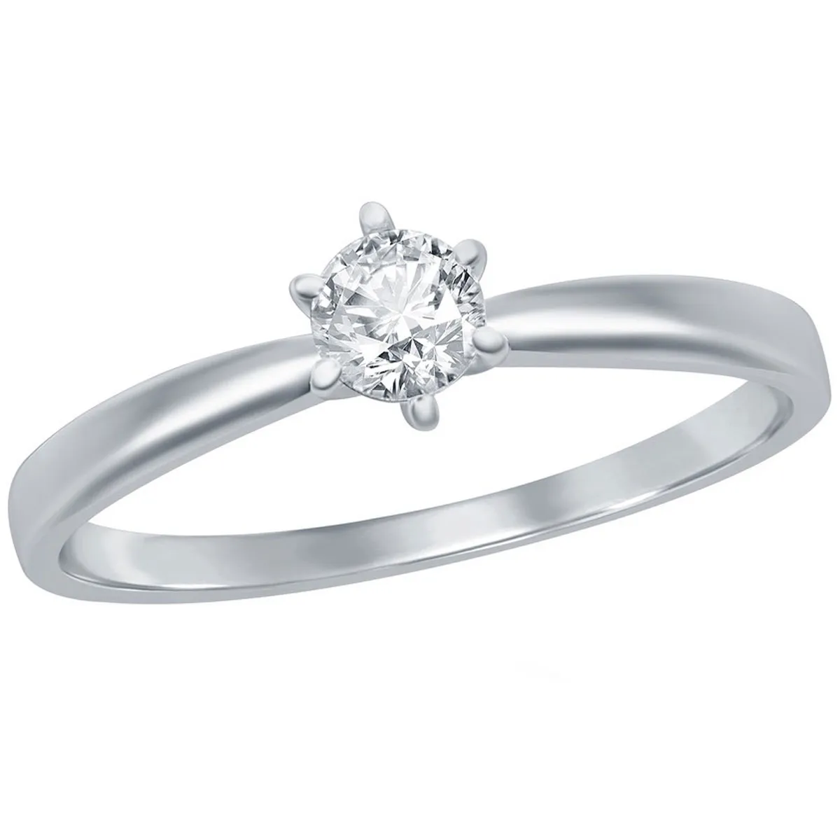 Classic Women's 4.5mm Solitaire CZ 6-prong Ring - W-2792