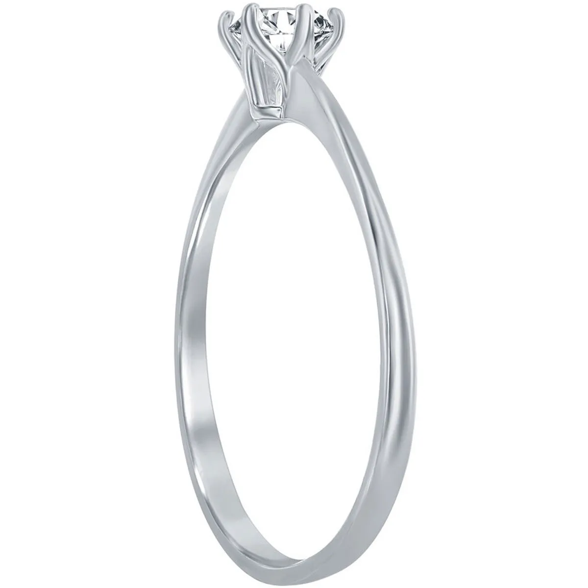 Classic Women's 4mm Solitaire CZ 6-prong Ring - W-2788