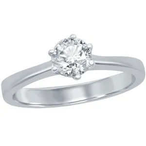 Classic Women's 5mm Solitaire CZ 6-prong Ring - W-2785