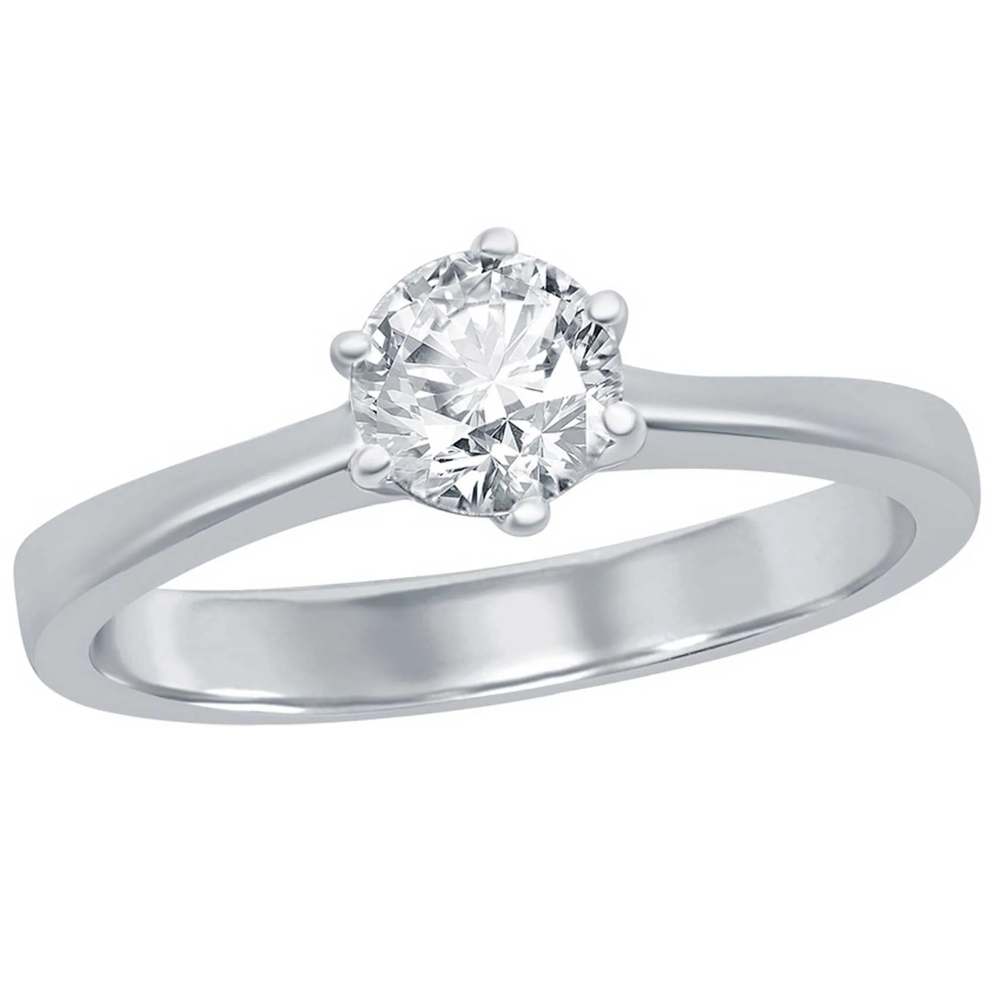 Classic Women's 5mm Solitaire CZ 6-prong Ring - W-2785