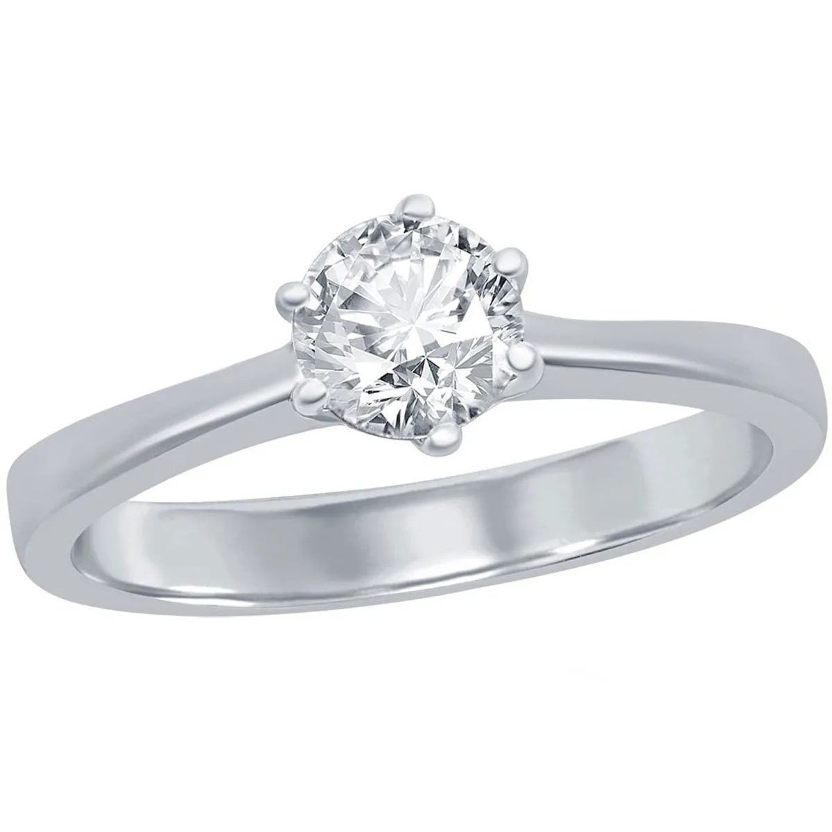 Classic Women's 5mm Solitaire CZ 6-prong Ring - W-2785