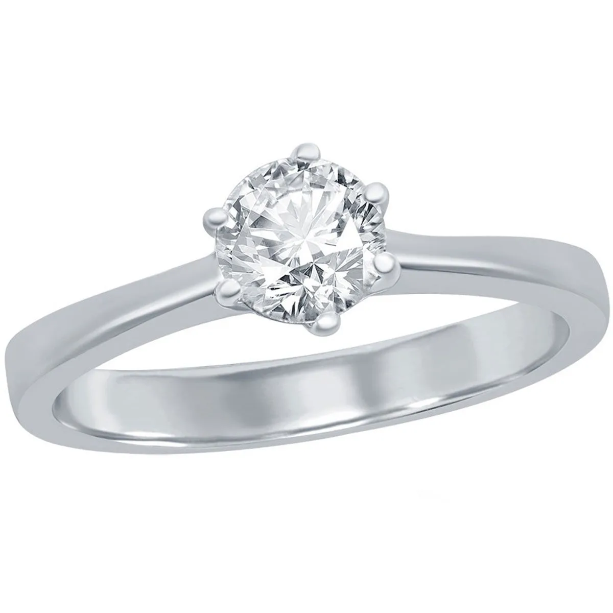 Classic Women's 5mm Solitaire CZ 6-prong Ring - W-2785