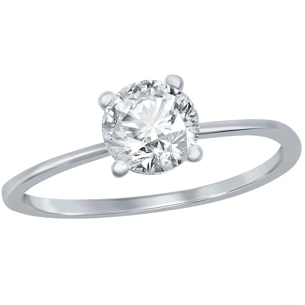 Classic Women's 6mm Solitaire CZ 4-prong Ring - W-2786