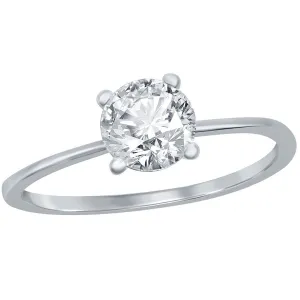 Classic Women's 6mm Solitaire CZ 4-prong Ring - W-2786