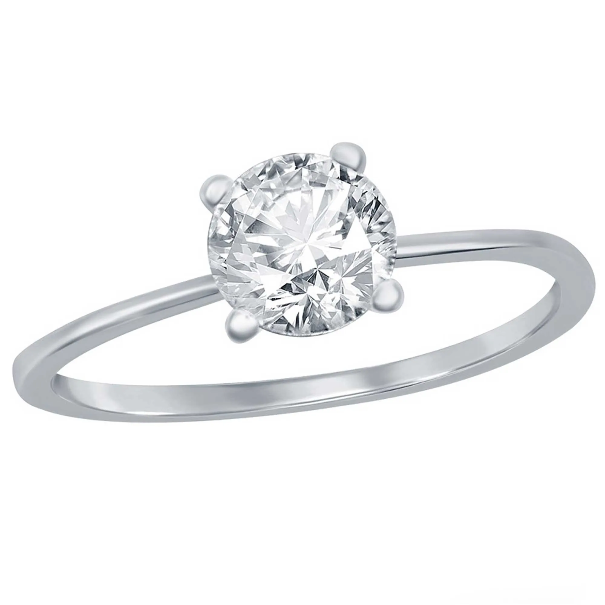 Classic Women's 6mm Solitaire CZ 4-prong Ring - W-2786