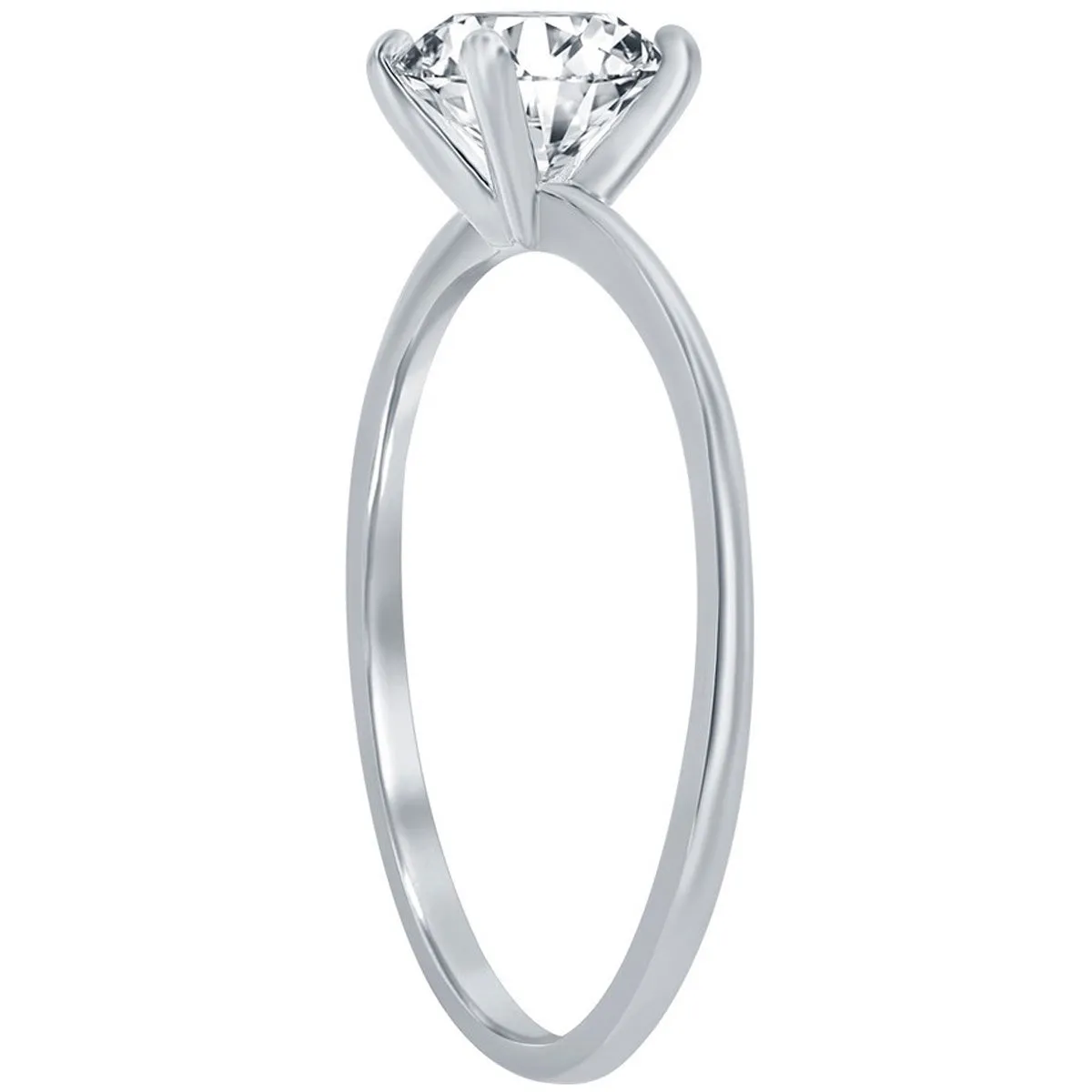 Classic Women's 6mm Solitaire CZ 4-prong Ring - W-2786