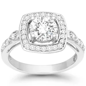 Classic Women's 7mm Round CZ with CZ Border Ring - W-9892