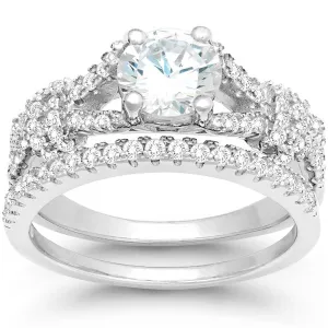 Classic Women's Silver Micro Pave CZ Ring Set - W-9898