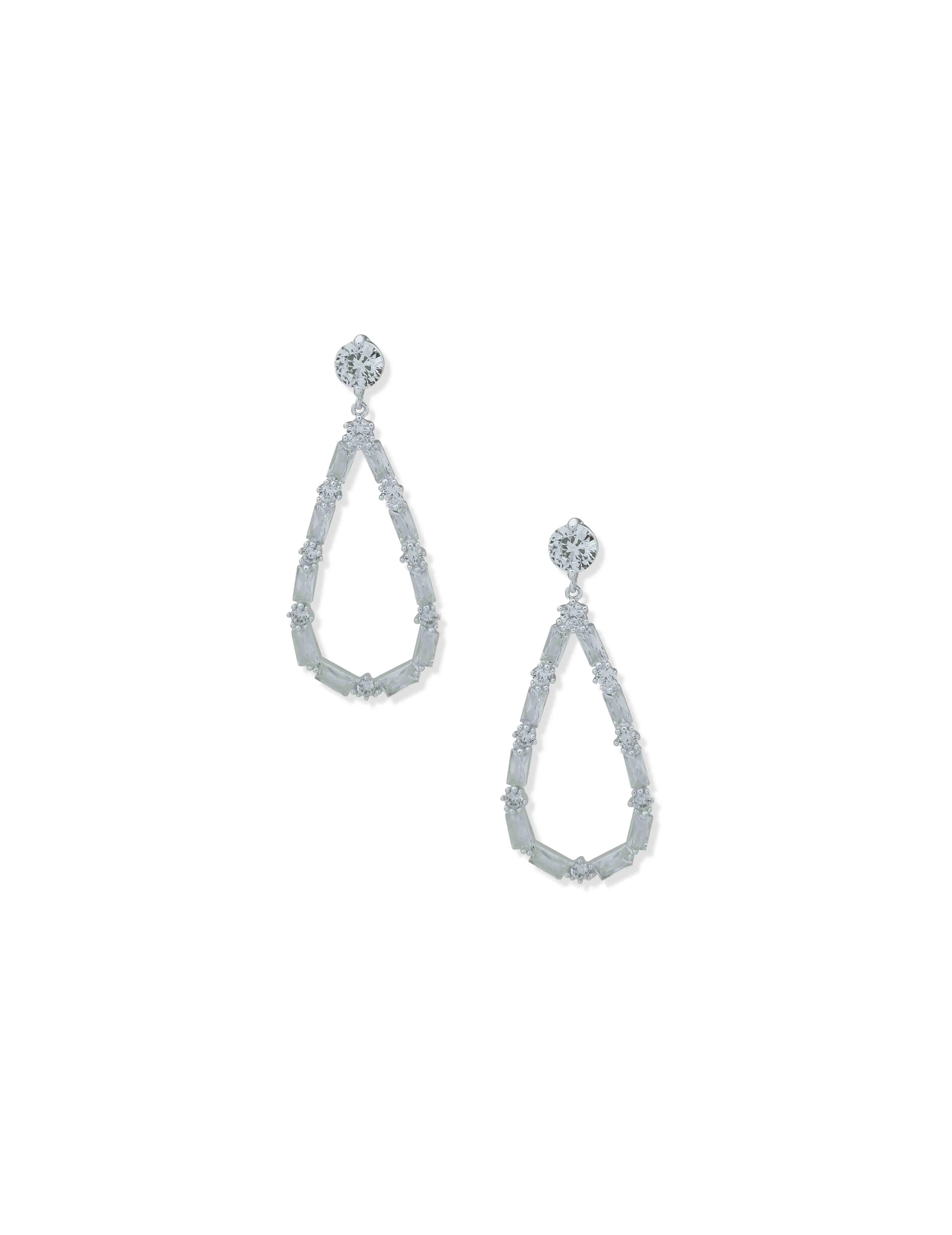 CZ Post Teardrop Earrings