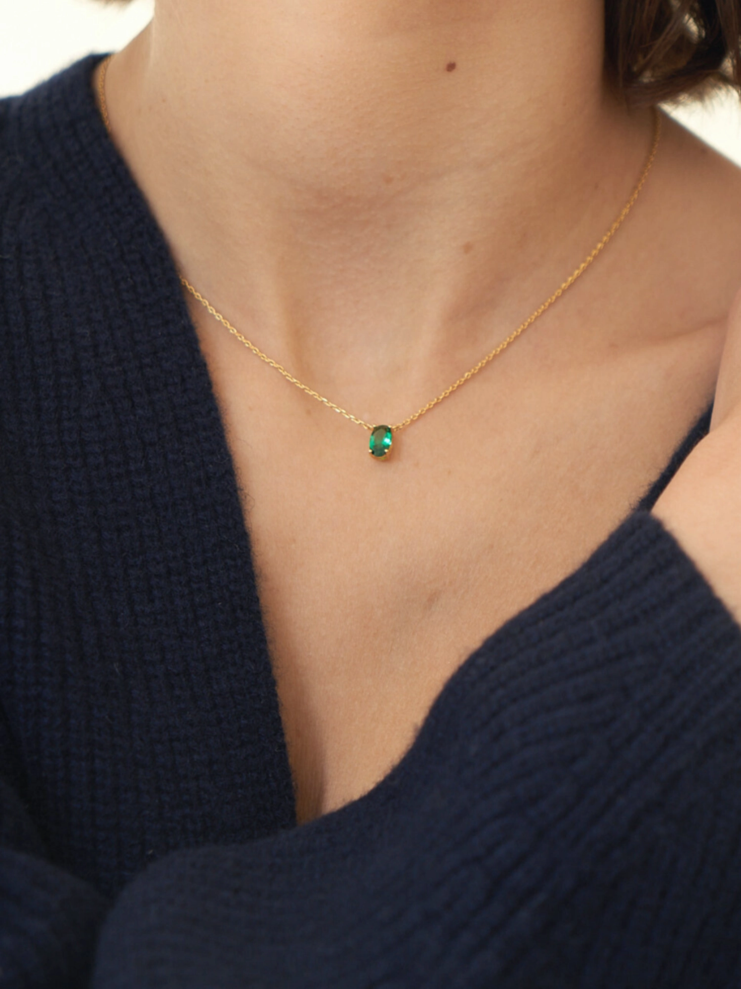 Emerald Solitaire Pendant