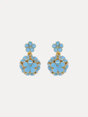 Enamel Flower Drop Earrings